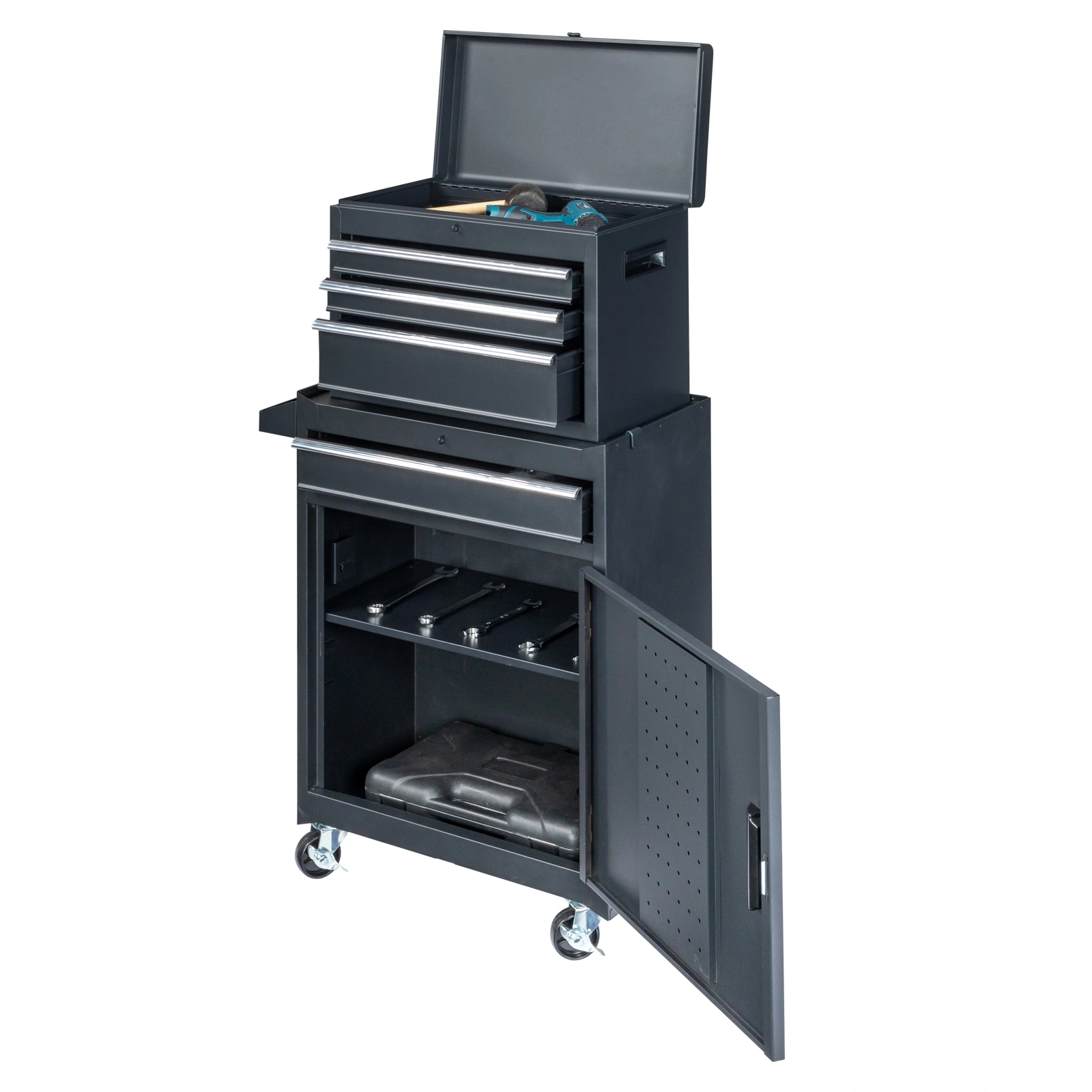 4 Drawstring Cabinet Steel Black Lock 330lb Instrument Cart Storage Room view 11