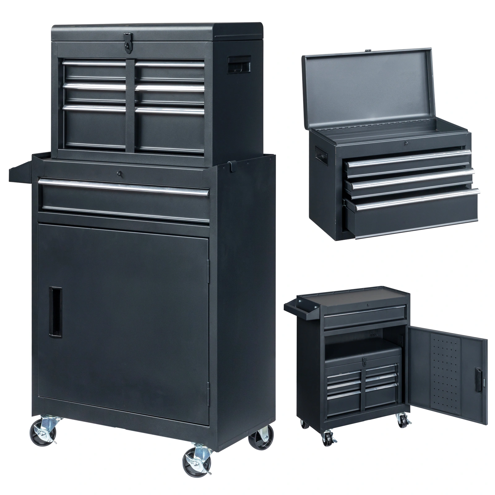 4 Drawstring Cabinet Steel Black Lock 330lb Instrument Cart Storage Room view 18
