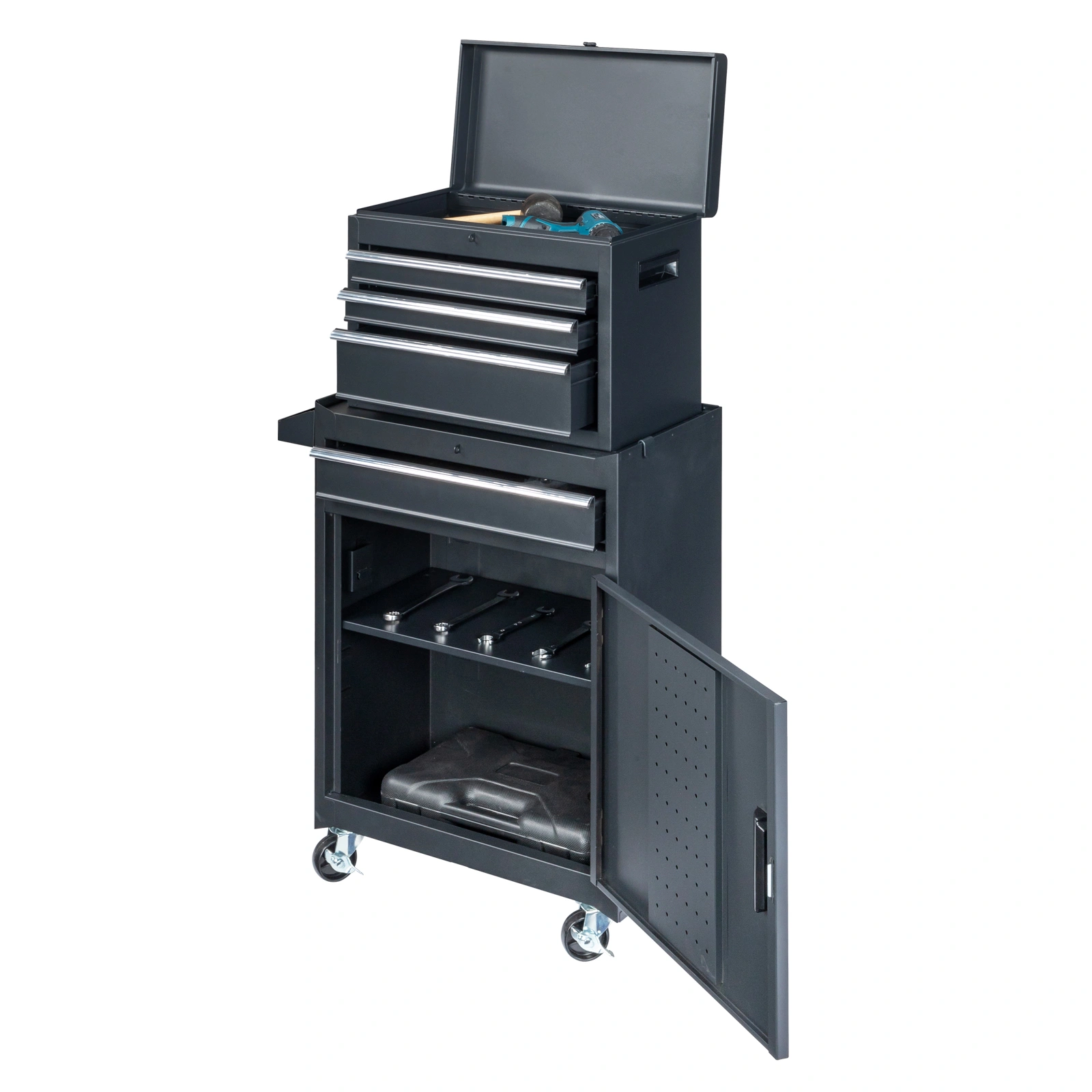 4 Drawstring Cabinet Steel Black Lock 330lb Instrument Cart Storage Room view 20