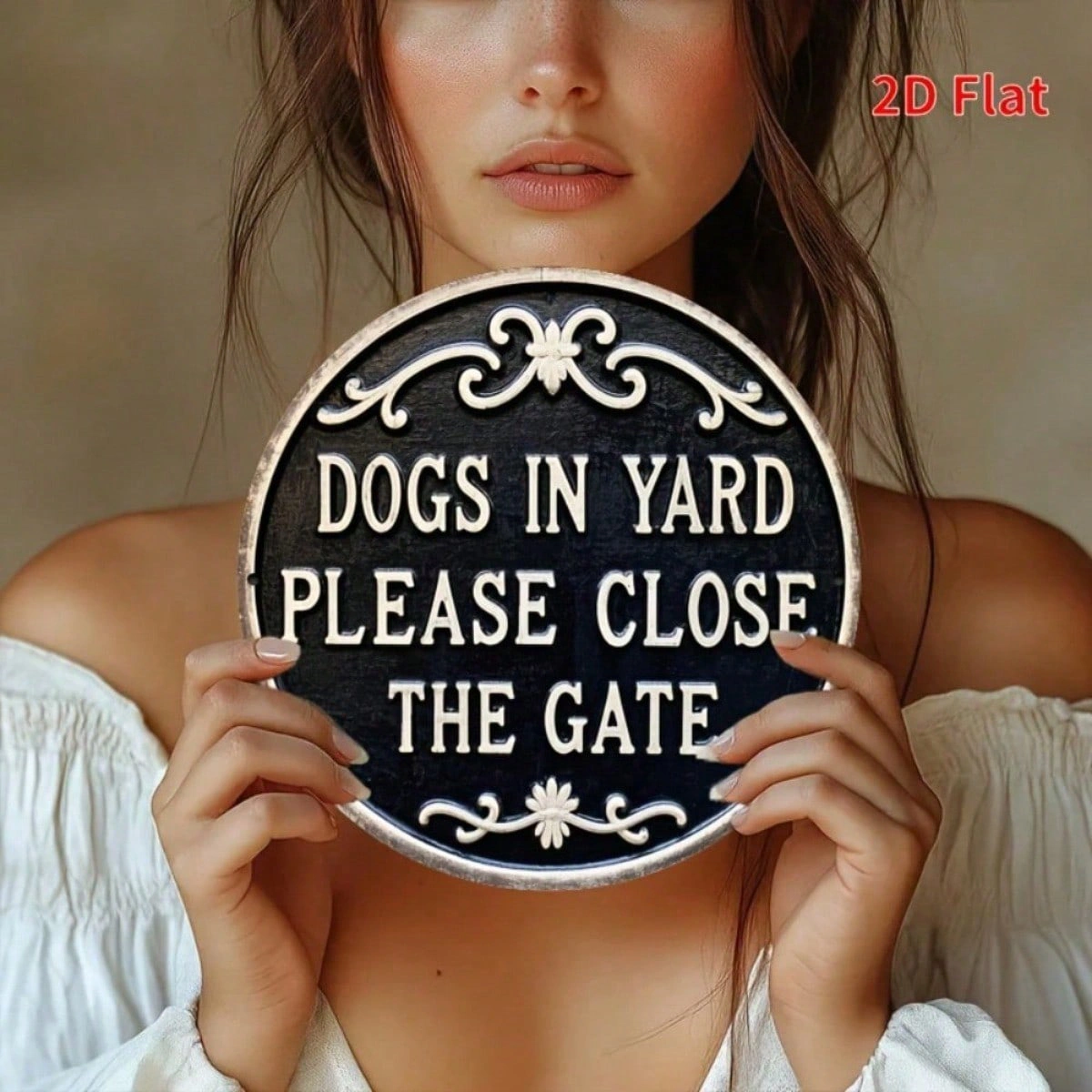 CIFbuy Dogs In Yard Please Close The Gate Round Metal Sign 8x8 Inch 2D Flat Printed Vintage Simple Wall Decor Funny Iron Art Sign 1Pcs (TikTok, TikTok, Pcs Self-pickup Logiopics) view 3