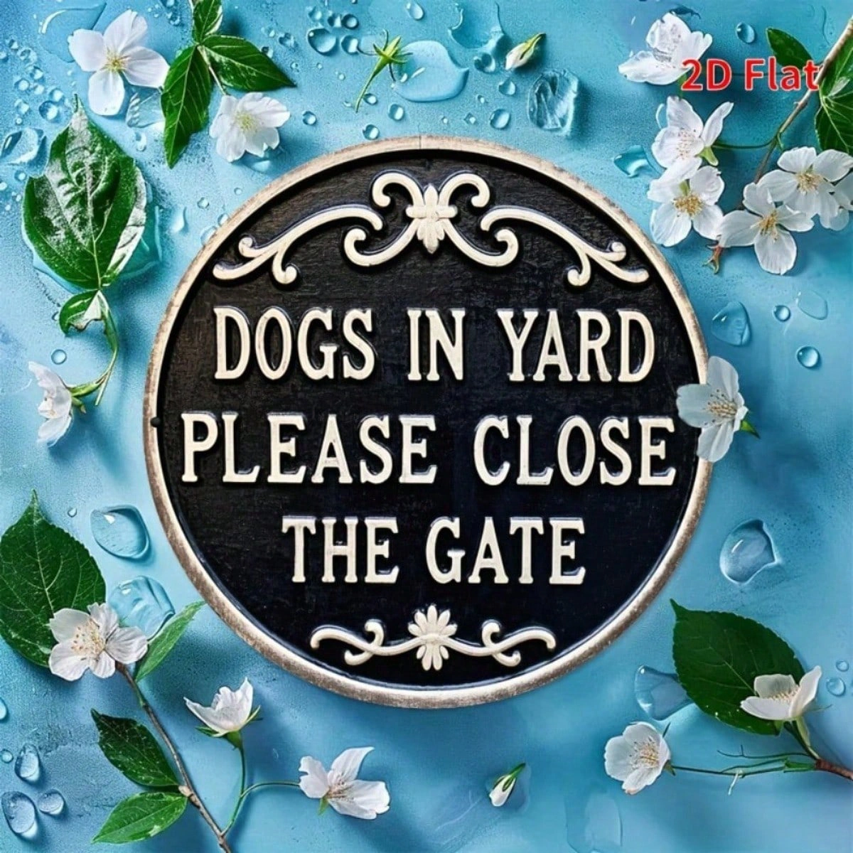 CIFbuy Dogs In Yard Please Close The Gate Round Metal Sign 8x8 Inch 2D Flat Printed Vintage Simple Wall Decor Funny Iron Art Sign 1Pcs (TikTok, TikTok, Pcs Self-pickup Logiopics) view 5