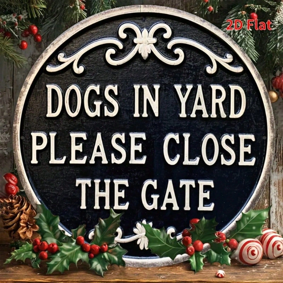 CIFbuy Dogs In Yard Please Close The Gate Round Metal Sign 8x8 Inch 2D Flat Printed Vintage Simple Wall Decor Funny Iron Art Sign 1Pcs (TikTok, TikTok, Pcs Self-pickup Logiopics) view 7
