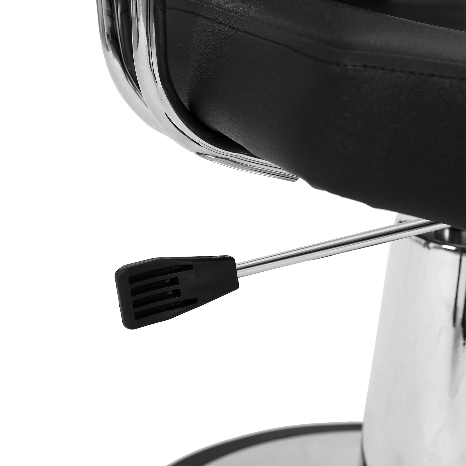 Reclining Barber Chair Black 150kg Capacity PVC Leather Headrest Iron Plated Pedal ABS Armrest 680 Plated Iron Plate Salon view 11