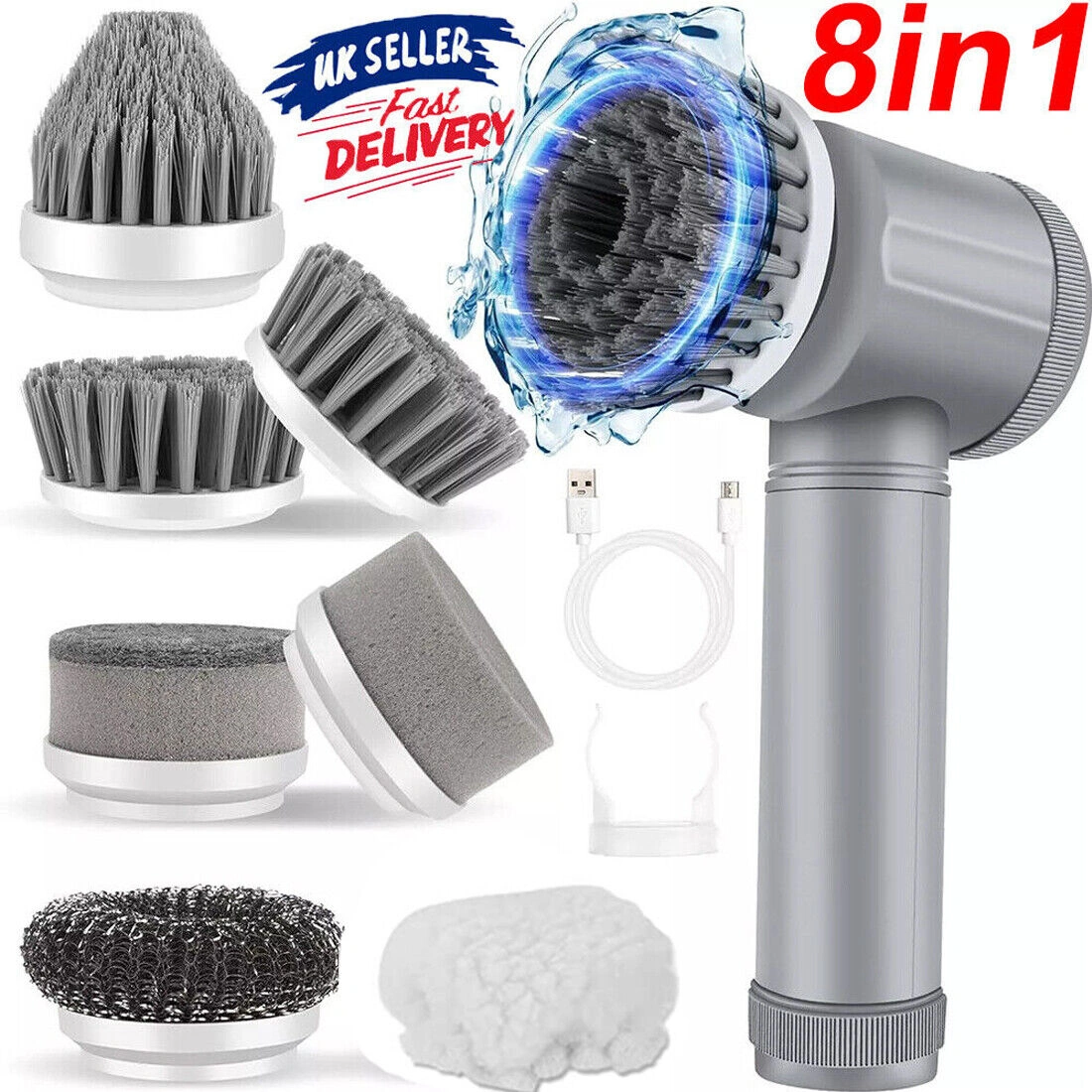 Rechargeable Cordless Electric Spin Scrubber, Turbo Cleaning Brush for Bathroom & Tile Cleaning