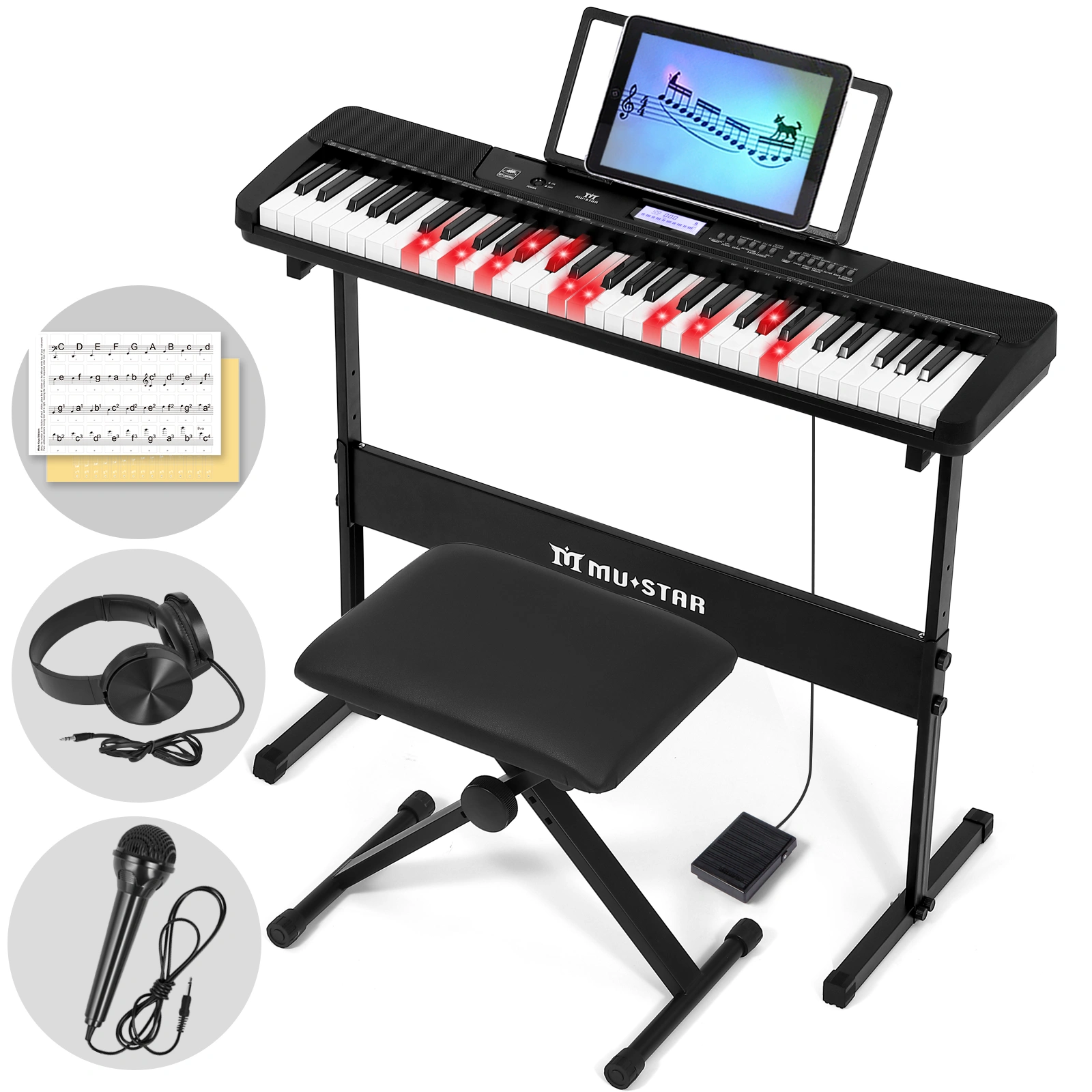 Electronic Keyboard 88 Keys, Full Size Digital Piano with Weighted Keys, MIDI USB Connected for Adults and Professionals