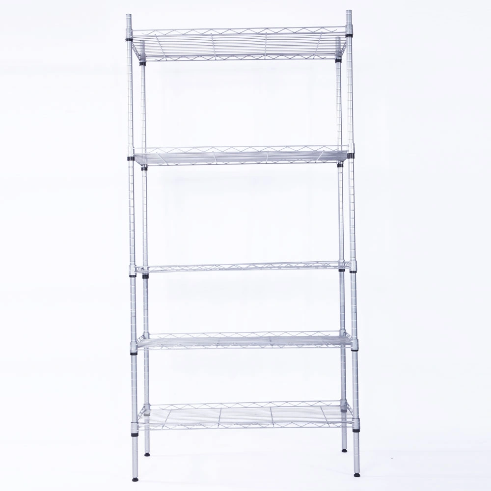 XM-304B Rectangle Carbon Steel Metal Assembly 5-Shelf Storage Rack Silver Gray view 10