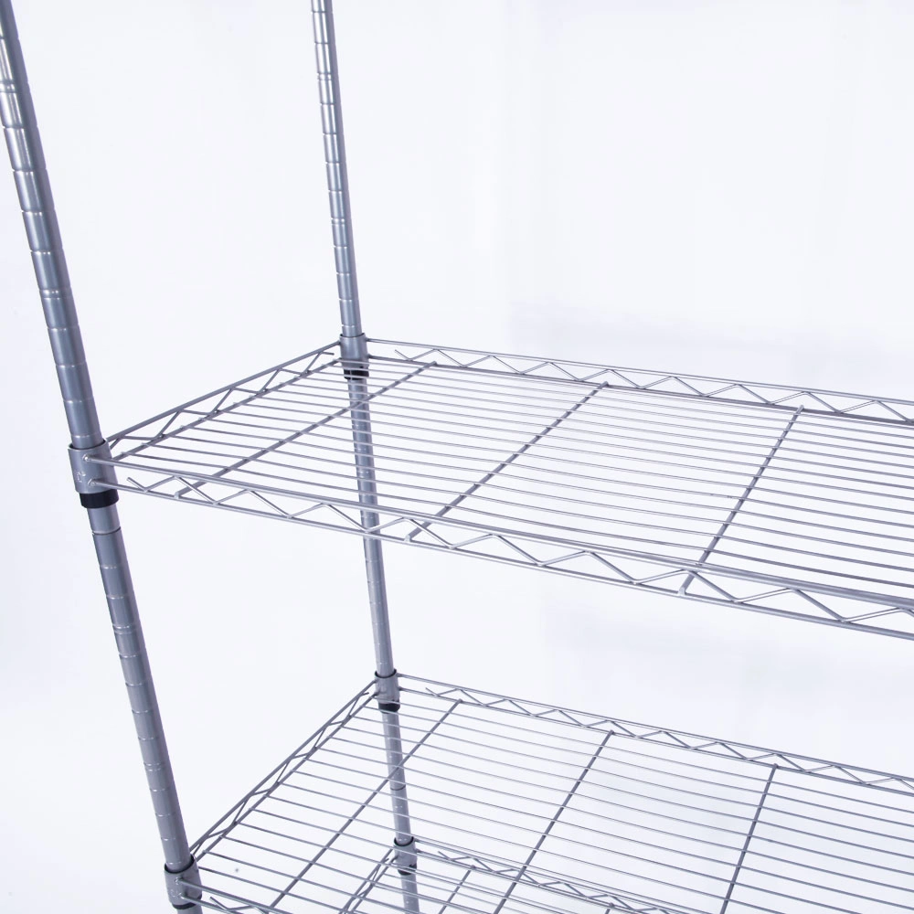 XM-304B Rectangle Carbon Steel Metal Assembly 5-Shelf Storage Rack Silver Gray view 18