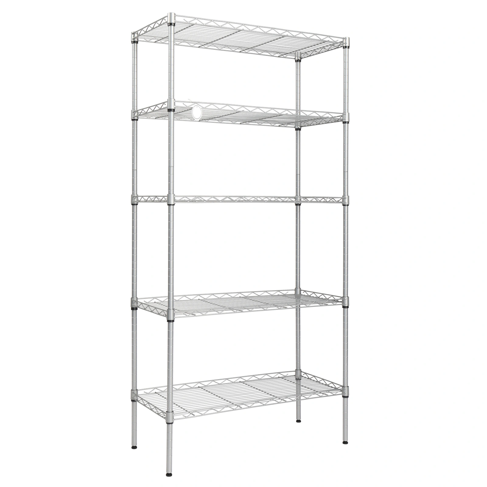 XM-304B Rectangle Carbon Steel Metal Assembly 5-Shelf Storage Rack Silver Gray view 21