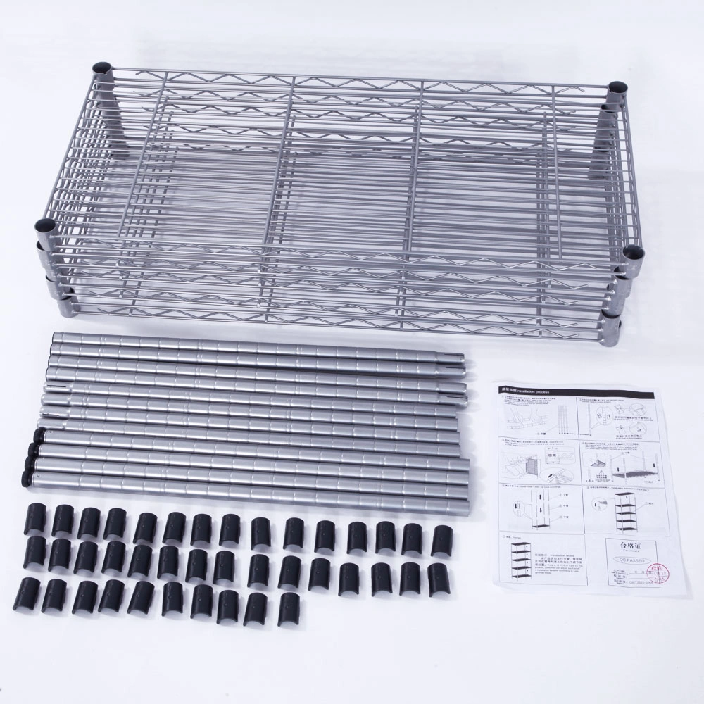 XM-304B Rectangle Carbon Steel Metal Assembly 5-Shelf Storage Rack Silver Gray view 8