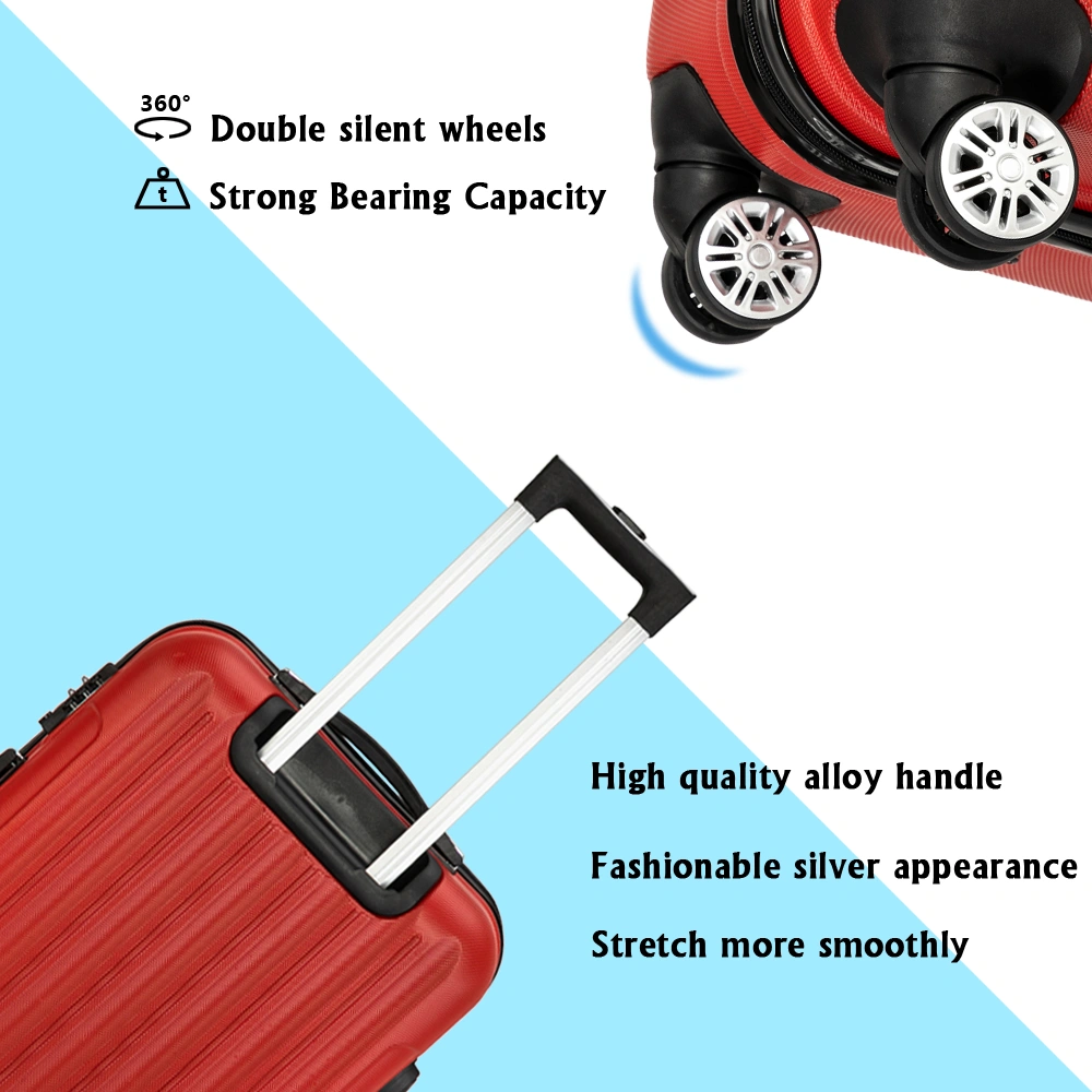 3-in-1 Multifunctional Large Capacity Traveling Storage Suitcase Luggage Set Red view 7