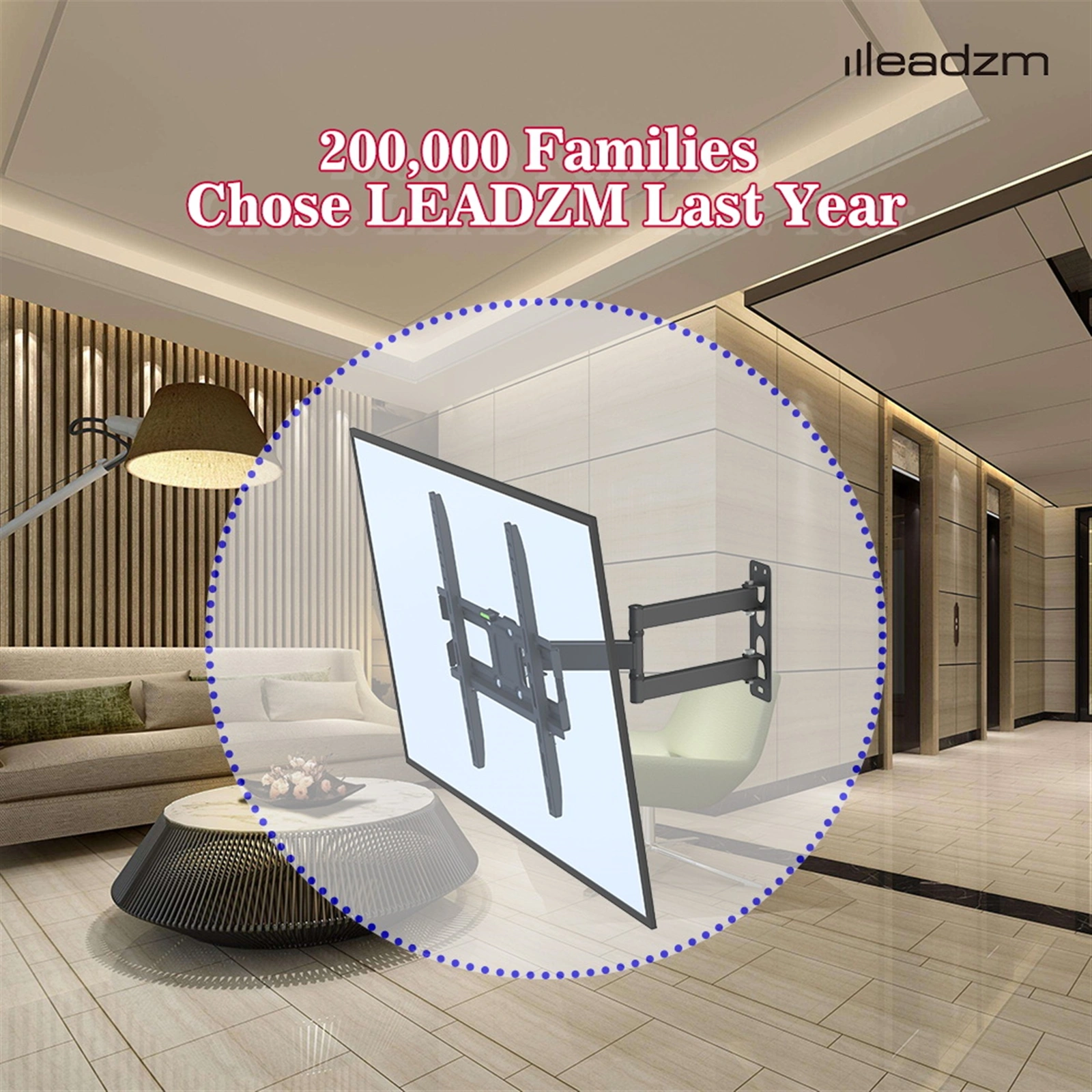 32-65" Single Pendulum Small Base TV Stand Tmxd-103 Bearing 35KG / VESE400*400 / Up And Down -10~ 10° view 13