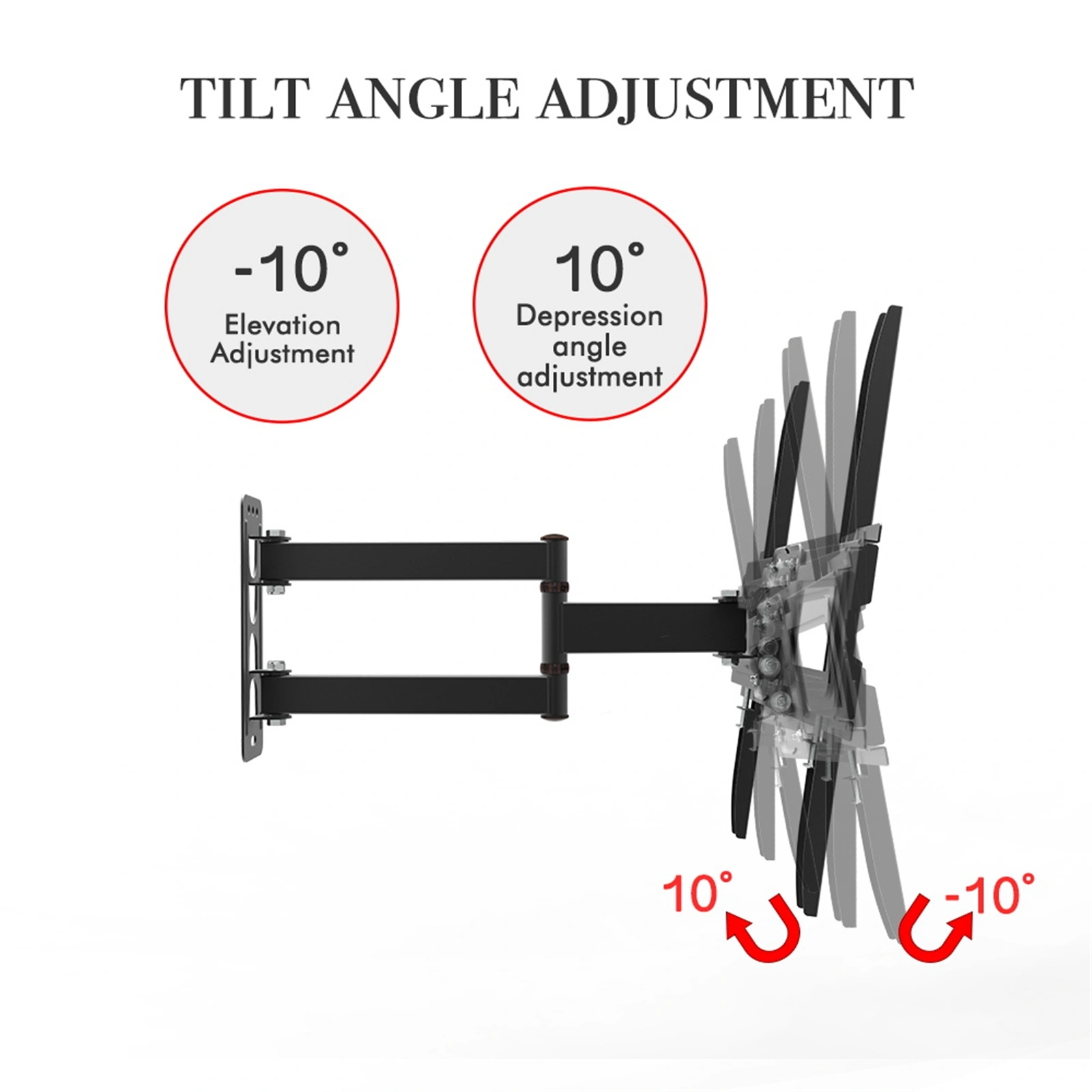 32-65" Single Pendulum Small Base TV Stand Tmxd-103 Bearing 35KG / VESE400*400 / Up And Down -10~ 10° view 6