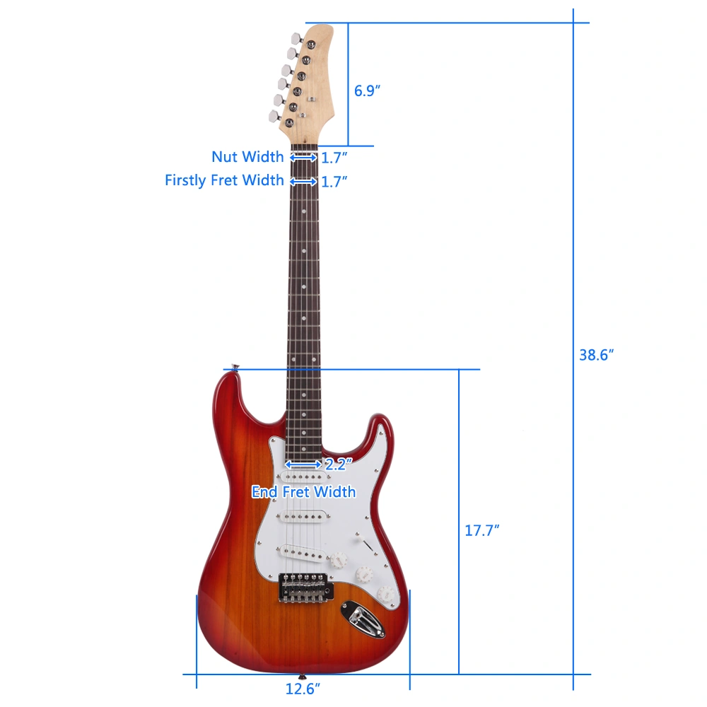 Rosewood Fingerboard Electric Guitar Sunset Red view 11