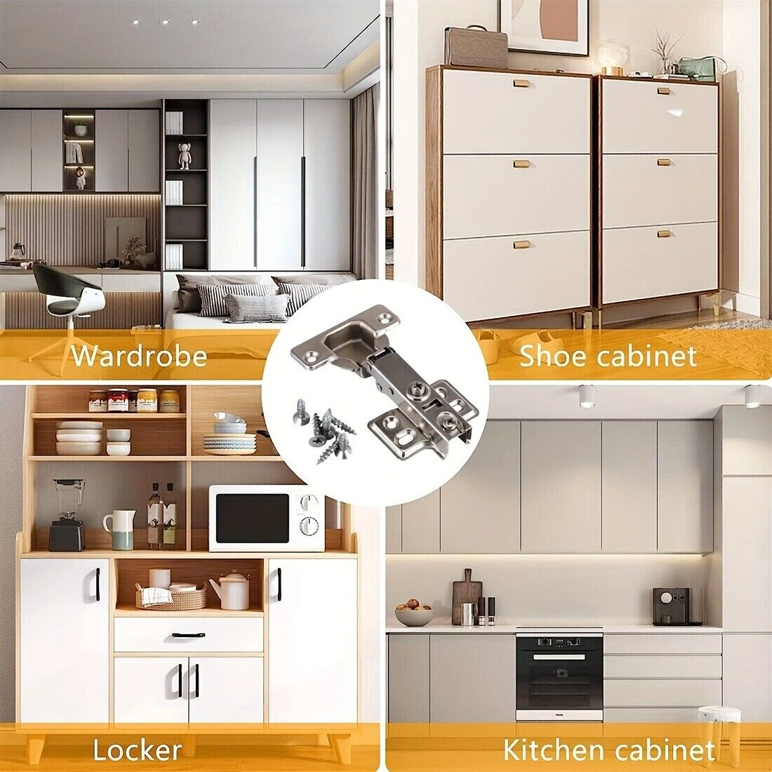 20Pcs Soft Close Cabinet Hinge Screws - 35MM Kitchen Cupboard Door Hardware Pack view 2