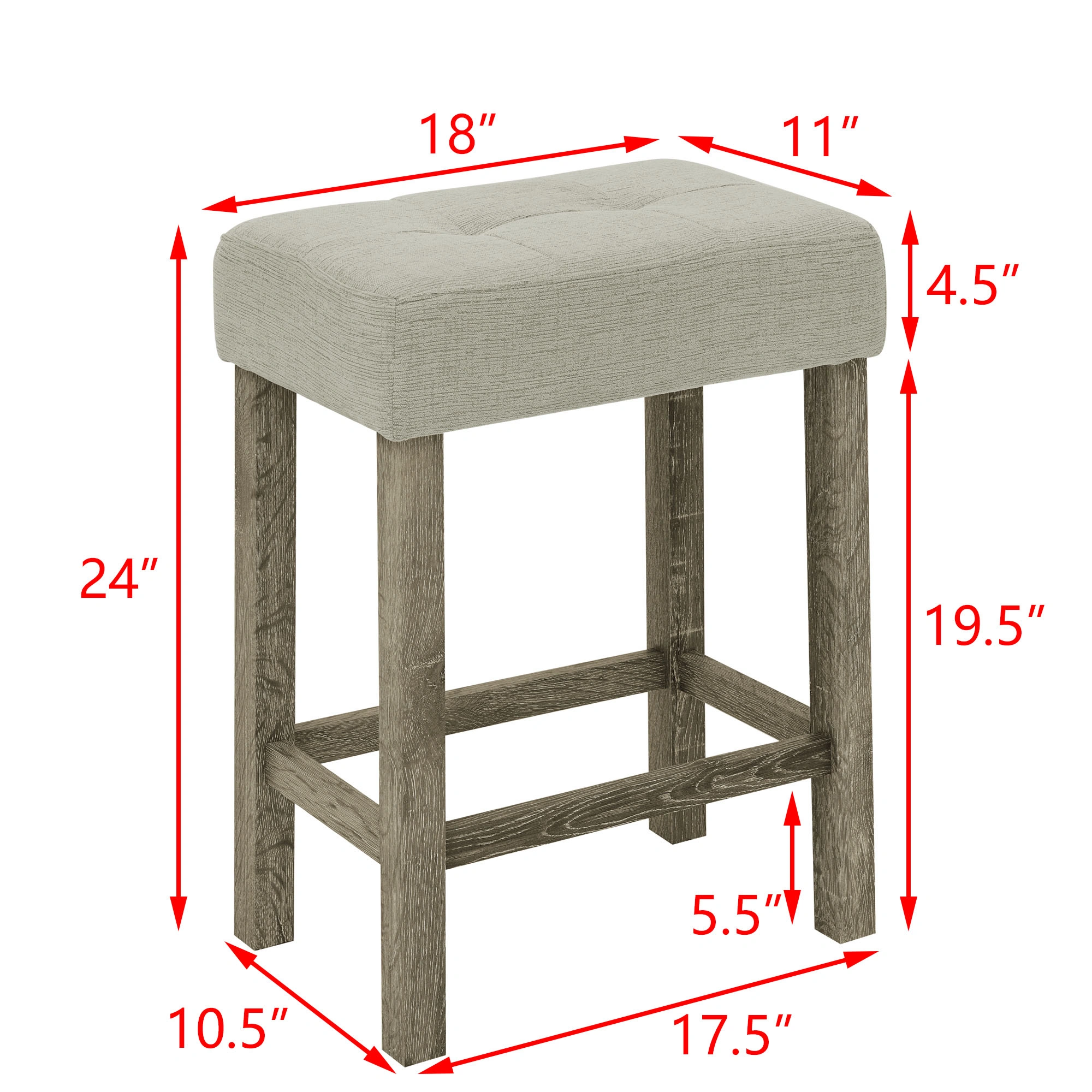 59" Bar Table with Power Outlet & 3 Upholstered Stools, 4 Piece Bar Height Dining Table Set for Living Room, Kitchen, Dining Room view 3