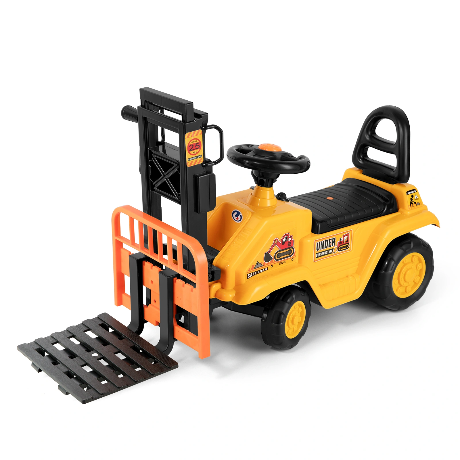 Children's Toy Forklift Slide with Built-in Storage Compartment Indoor Outdoor Play