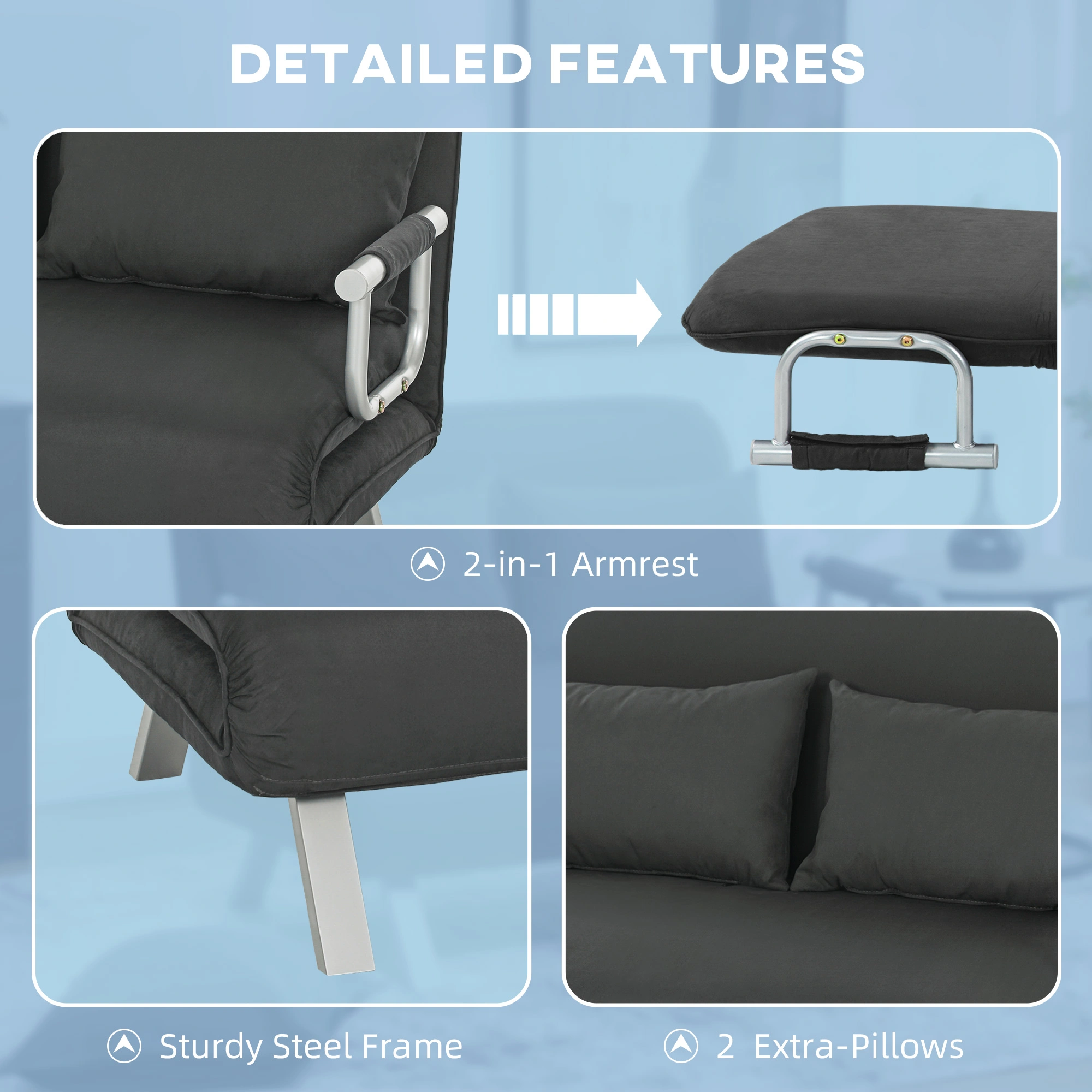 Luxury PU Leather Accent Sofa Chair with Cushion - Elegant Single-Seater Armchair for Living Room view 4