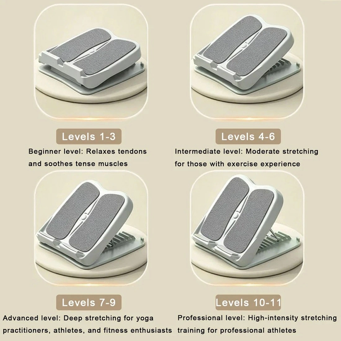 Adjustable Calf Stretch Board - Foldable Ankle Mobility Trainer Stretcher - Grey view 3