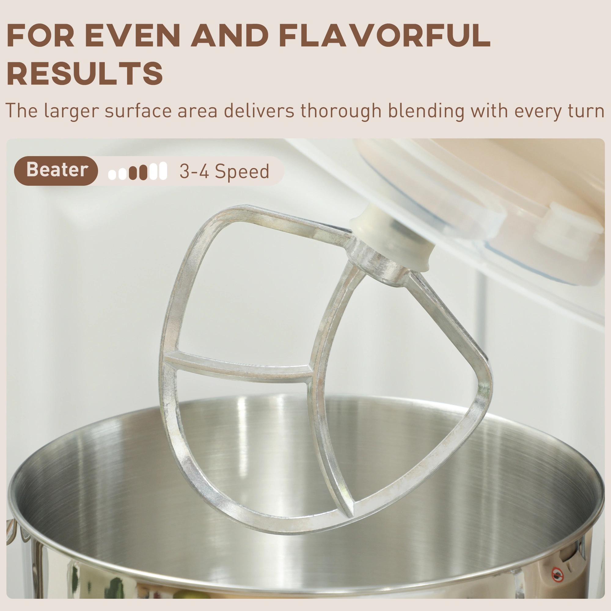 Commercial Kitchen Stand Mixer 7 Qt, 800W Motor, Stainless Steel Bowl, 12 Speeds, Tilt-Head Design with Pouring Shield, Red view 5