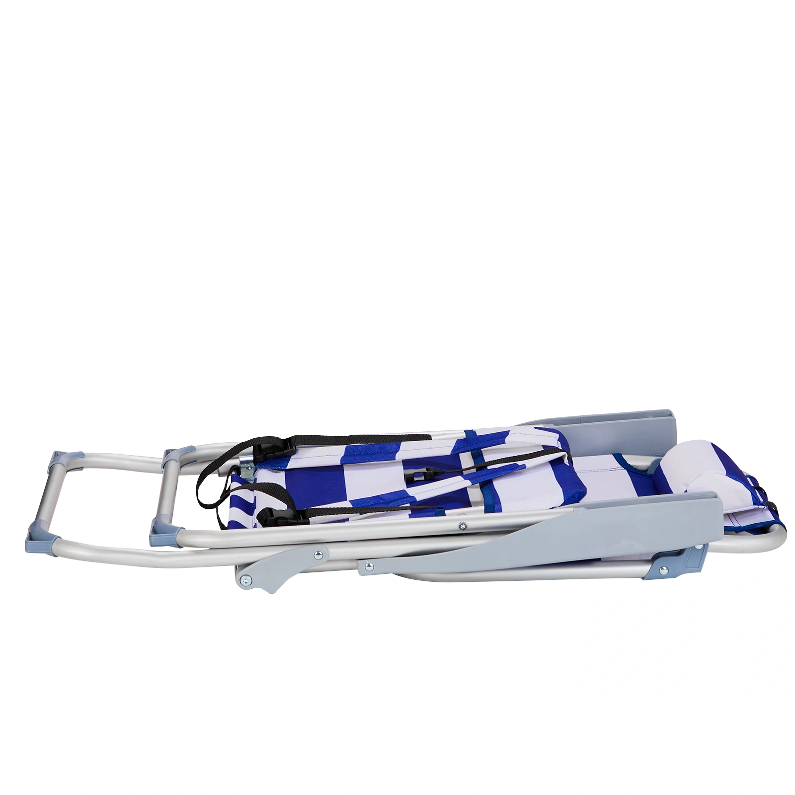 63x70x99cm Blue Stripe Beach Chair Oxford Cloth Silver White Aluminum Tube 100kg view 4