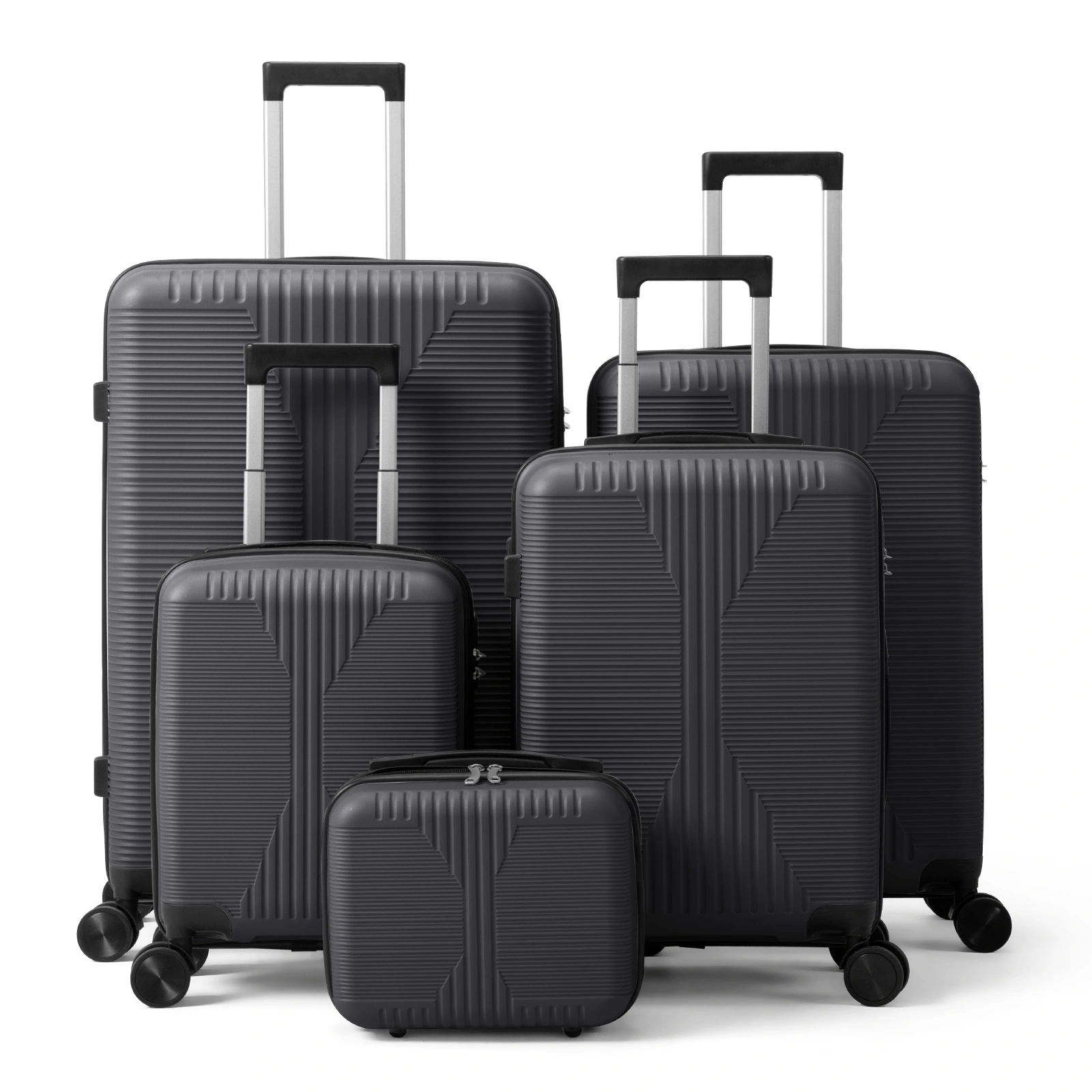 Non-TSA customs lock 5-in-1 PP trolley case, 12in, 16in, 20in, 24in, 28in, PP, dark gray view 28