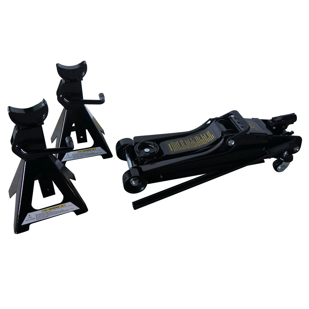 2.5 Ton Hydraulic Floor Jack Set, Black Heavy Duty Racing Jack with Pump Handle