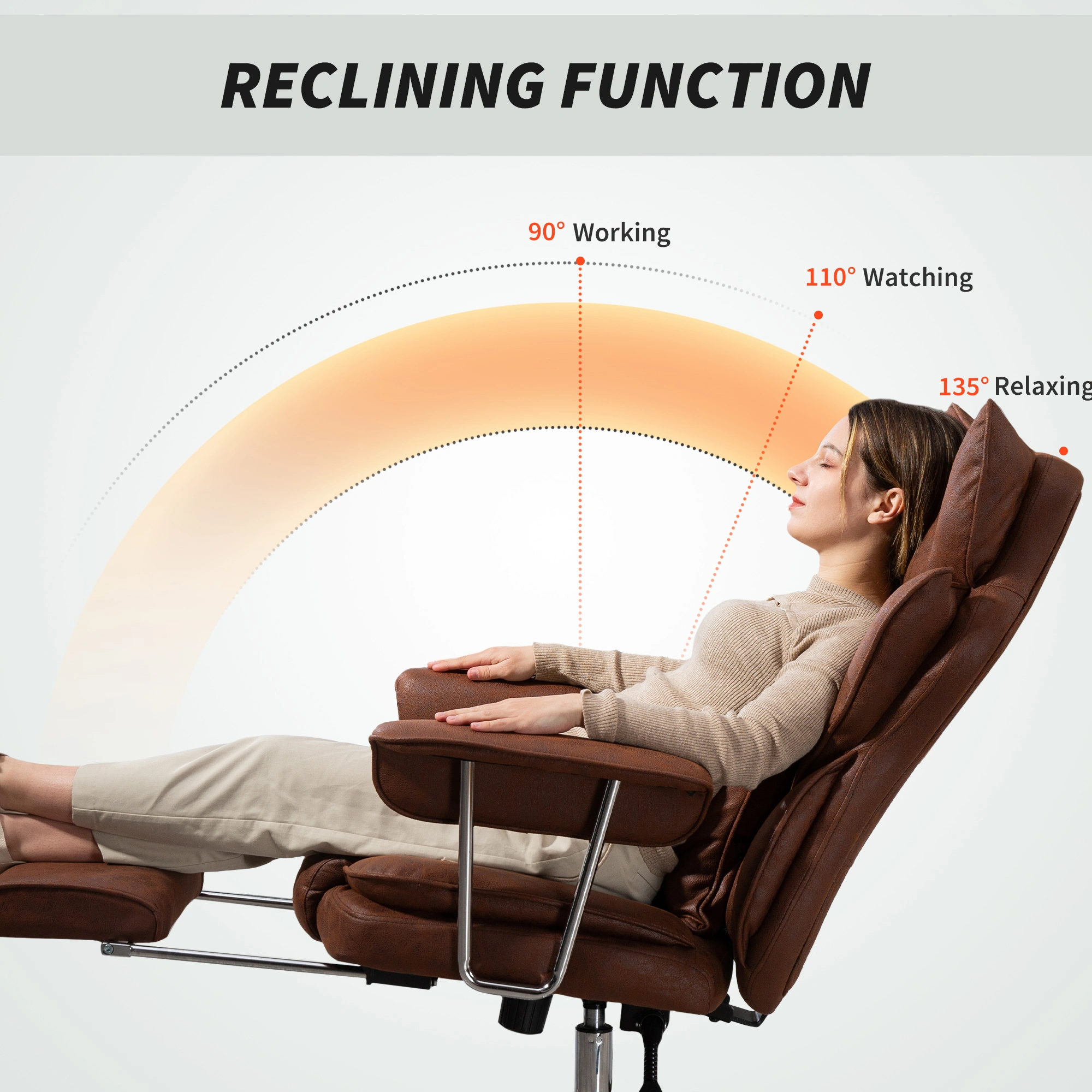 Ergonomic Massage Office Chair - Adjustable Height Swivel Computer Desk Chair view 4