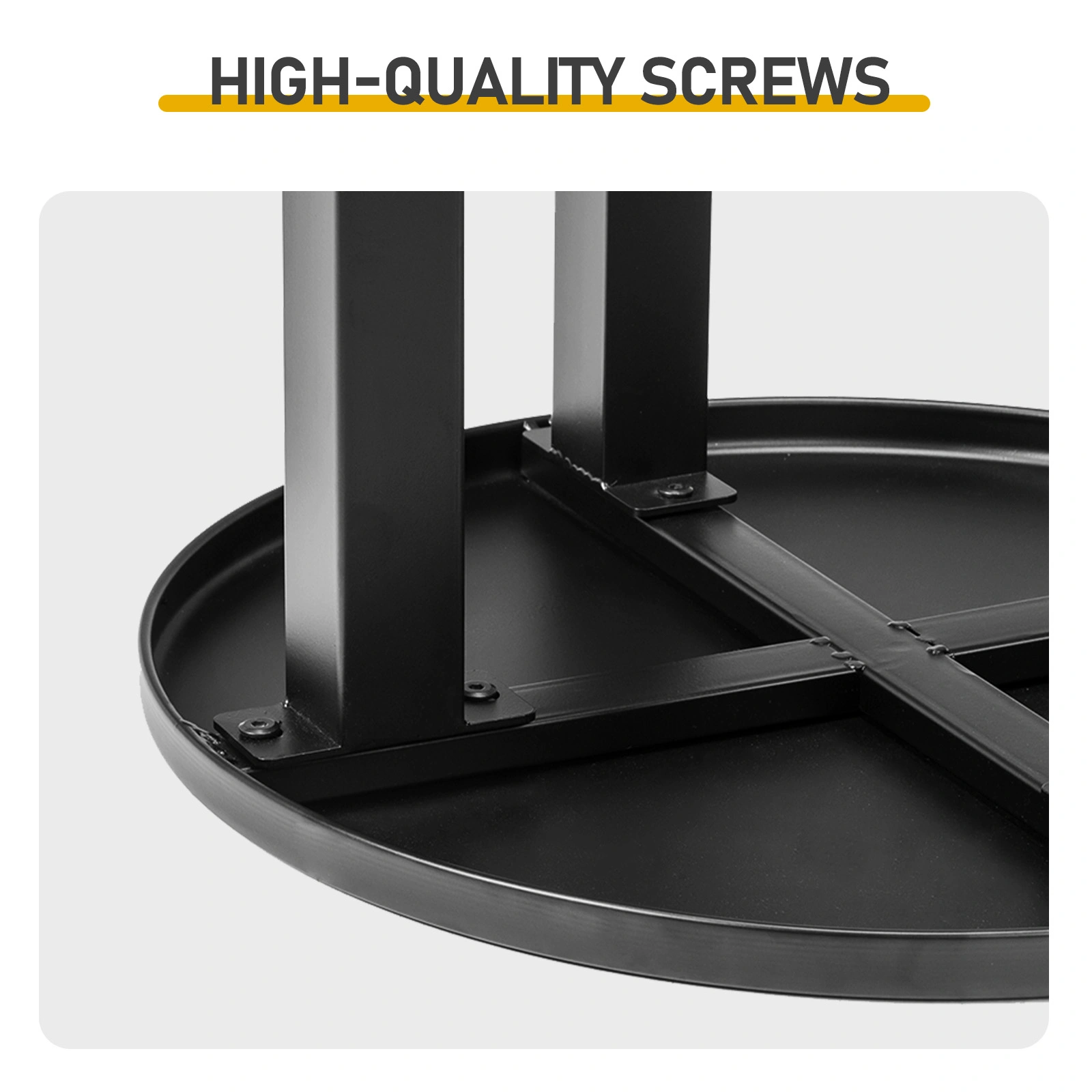 Outdoor Metal Round Table, Weather Resistant Patio End Table Side Table Coffee Bistro Table for Indoor Outdoor, Black view 4