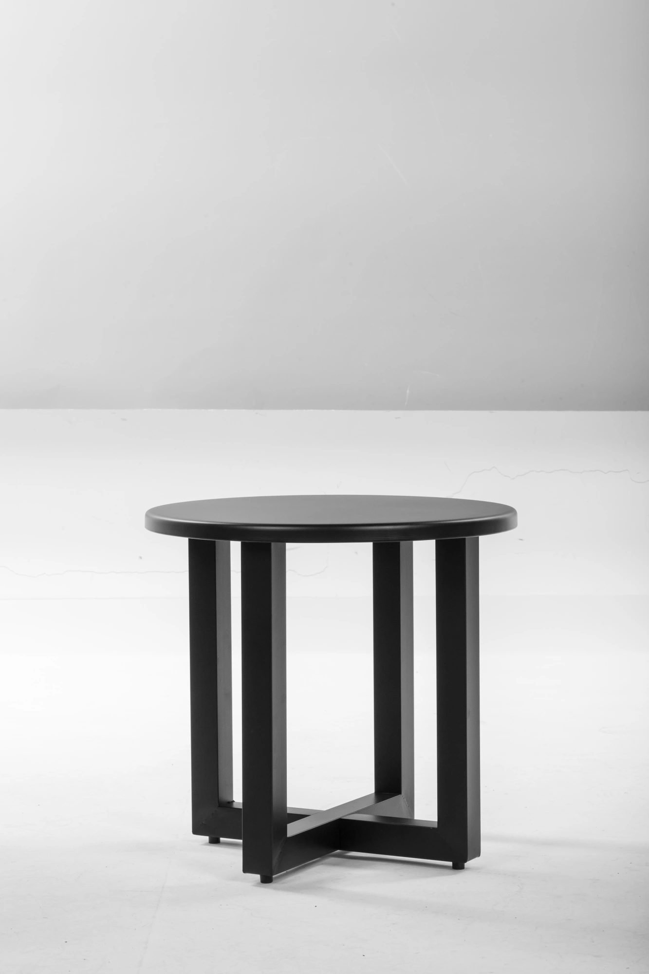Outdoor Metal Round Table, Weather Resistant Patio End Table Side Table Coffee Bistro Table for Indoor Outdoor, Black view 8