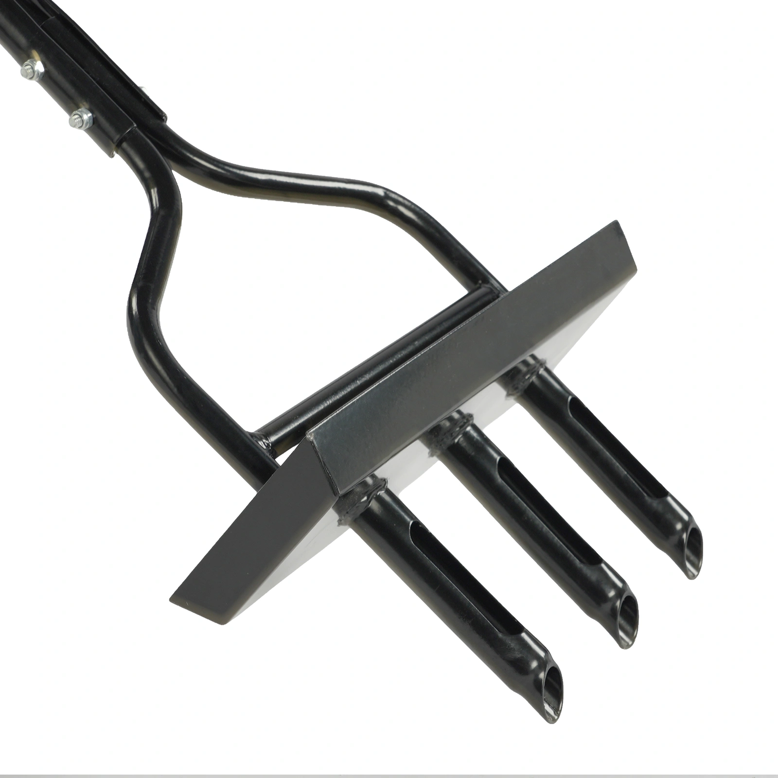43in Lawn Aerator Garden Tool with Soil Core Tray, Manual Grass Plug Aerators & A Cleaning Tool, Coring Aeration Tools with 3 Tines for Gardening, Soil Compaction, Lawn Yard Care, Black view 12