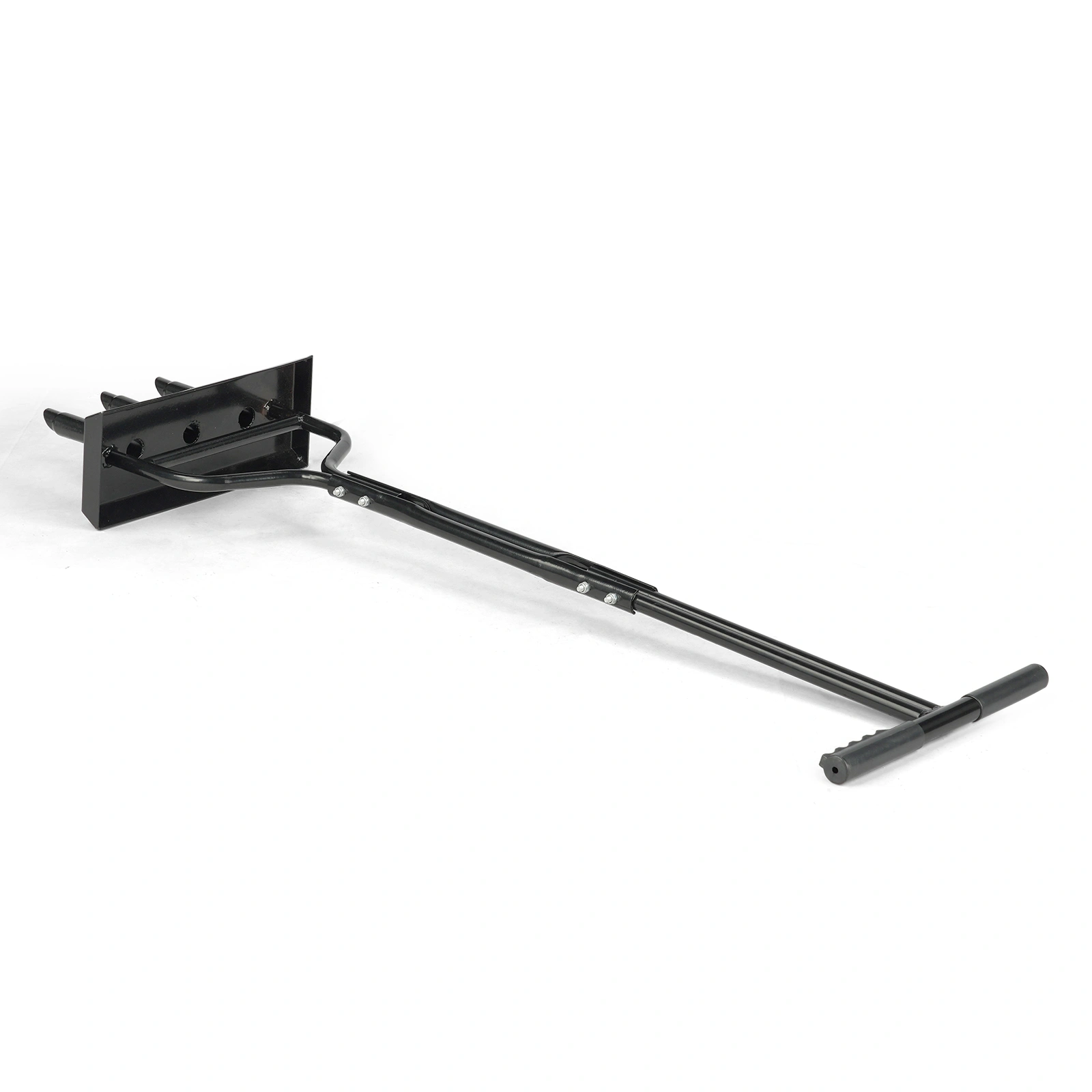 43in Lawn Aerator Garden Tool with Soil Core Tray, Manual Grass Plug Aerators & A Cleaning Tool, Coring Aeration Tools with 3 Tines for Gardening, Soil Compaction, Lawn Yard Care, Black view 15