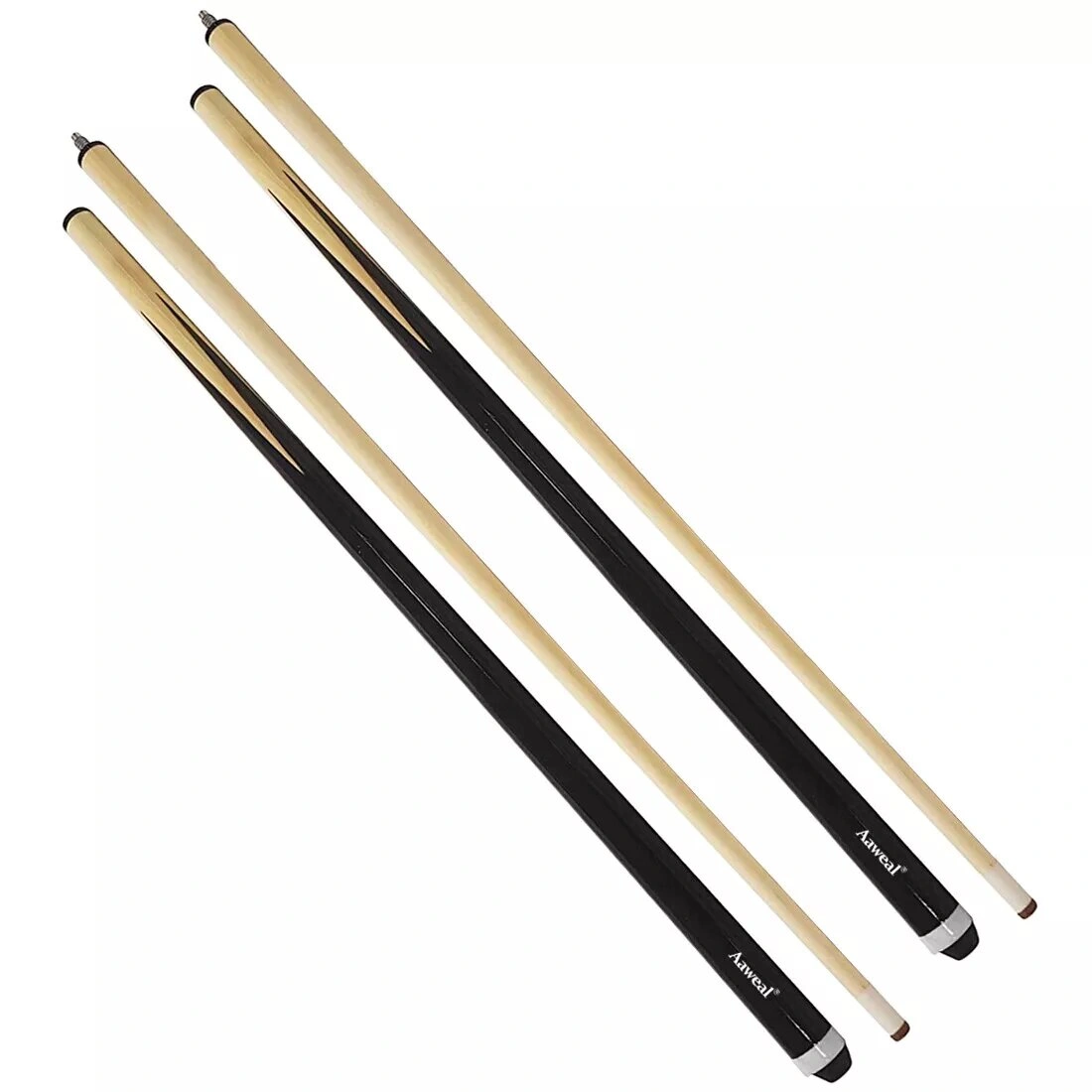 2pcs 57 Inch Wooden Snooker Pool Cue Billiard Sticks Set, 19oz Billiard Cue Sticks for Pool Tables