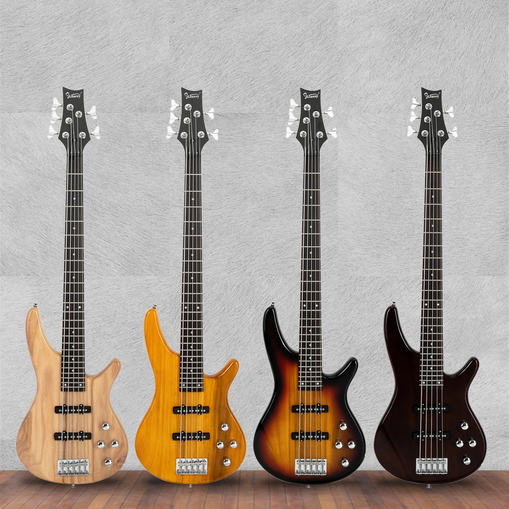 GIB Electric 5 String Bass Guitar Full Size Bag Strap Pick Connector Wrench Tool Burlywood view 13