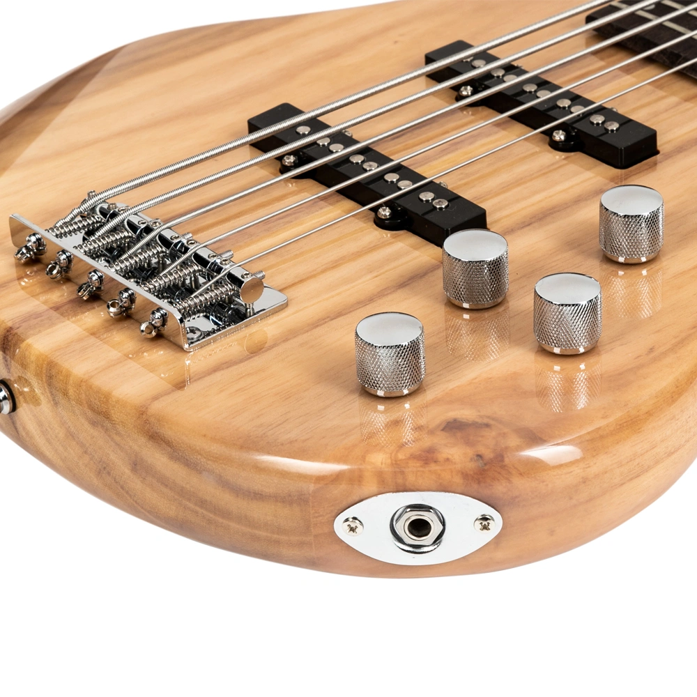 GIB Electric 5 String Bass Guitar Full Size Bag Strap Pick Connector Wrench Tool Burlywood view 16