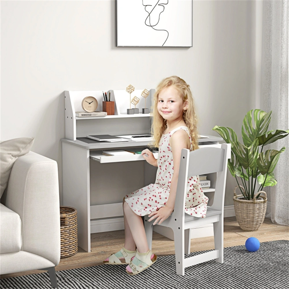 Kids Desk and Chair Set, Adjustable Height Study Table and Seating, for Bedroom, Home Office, School view 2