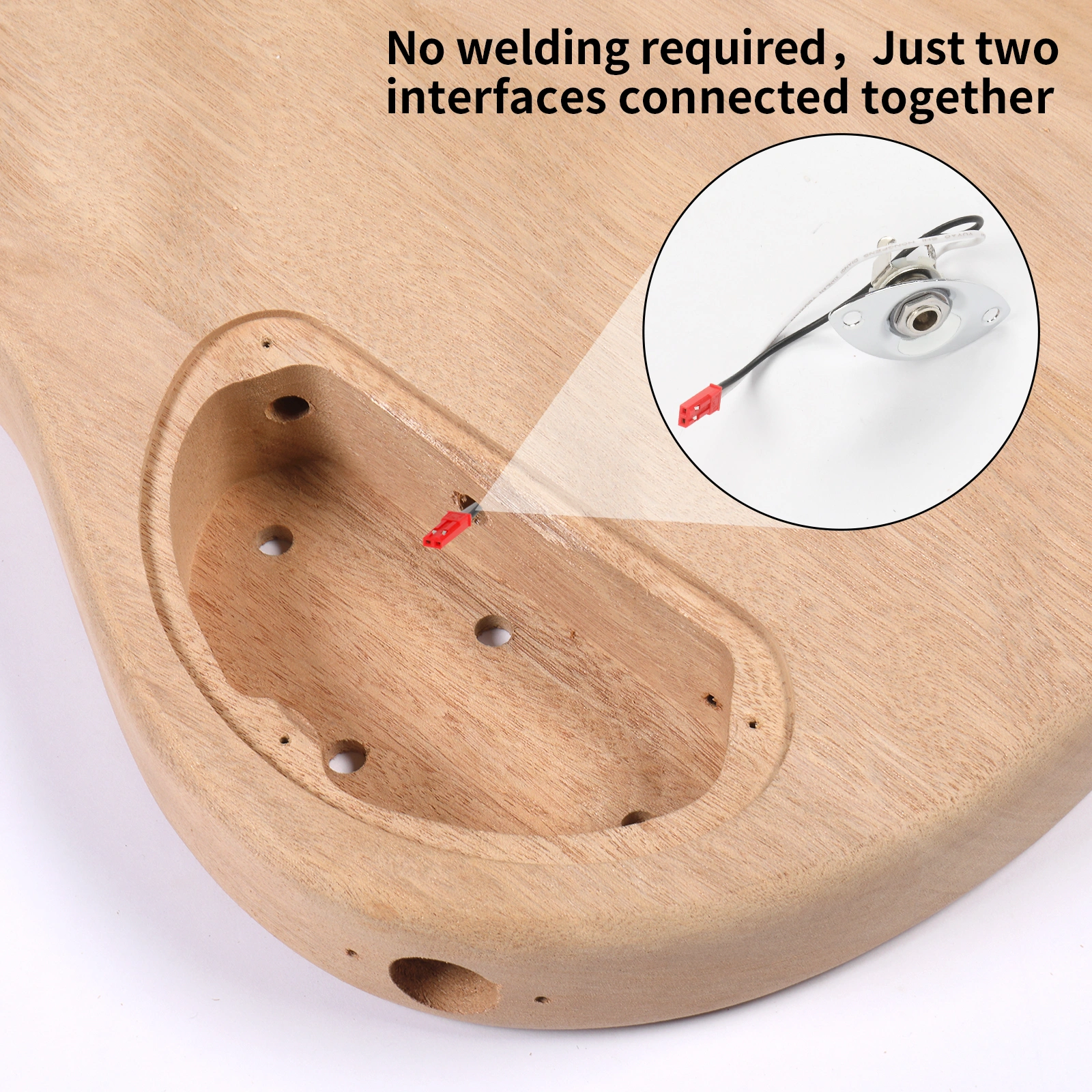 DIY 4 String IB Style Electric Bass Guitar Kits with Mahogany Body, Maple Neck and Accessories view 9