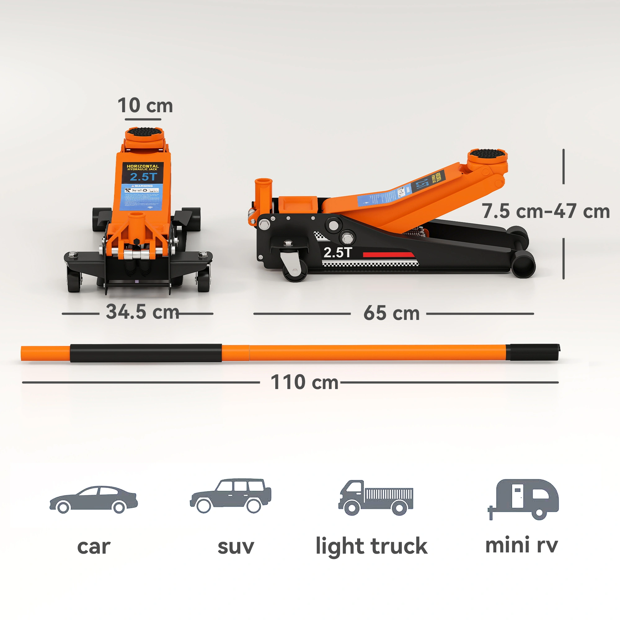 Heavy Duty Car Jack, 2 Ton Low Profile Hydraulic Floor Jack, Quick Lift Automotive Service Tool view 2