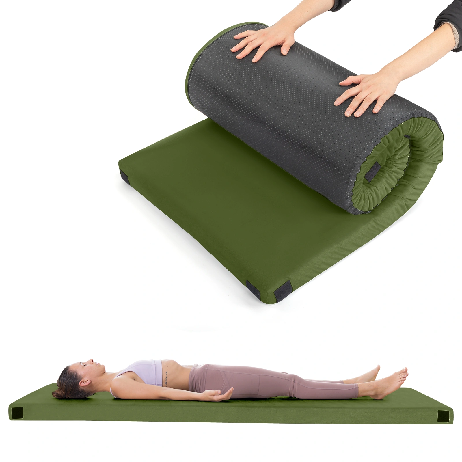 75"D x 30"W x 2.5"H sleeping mat for camping green view 19