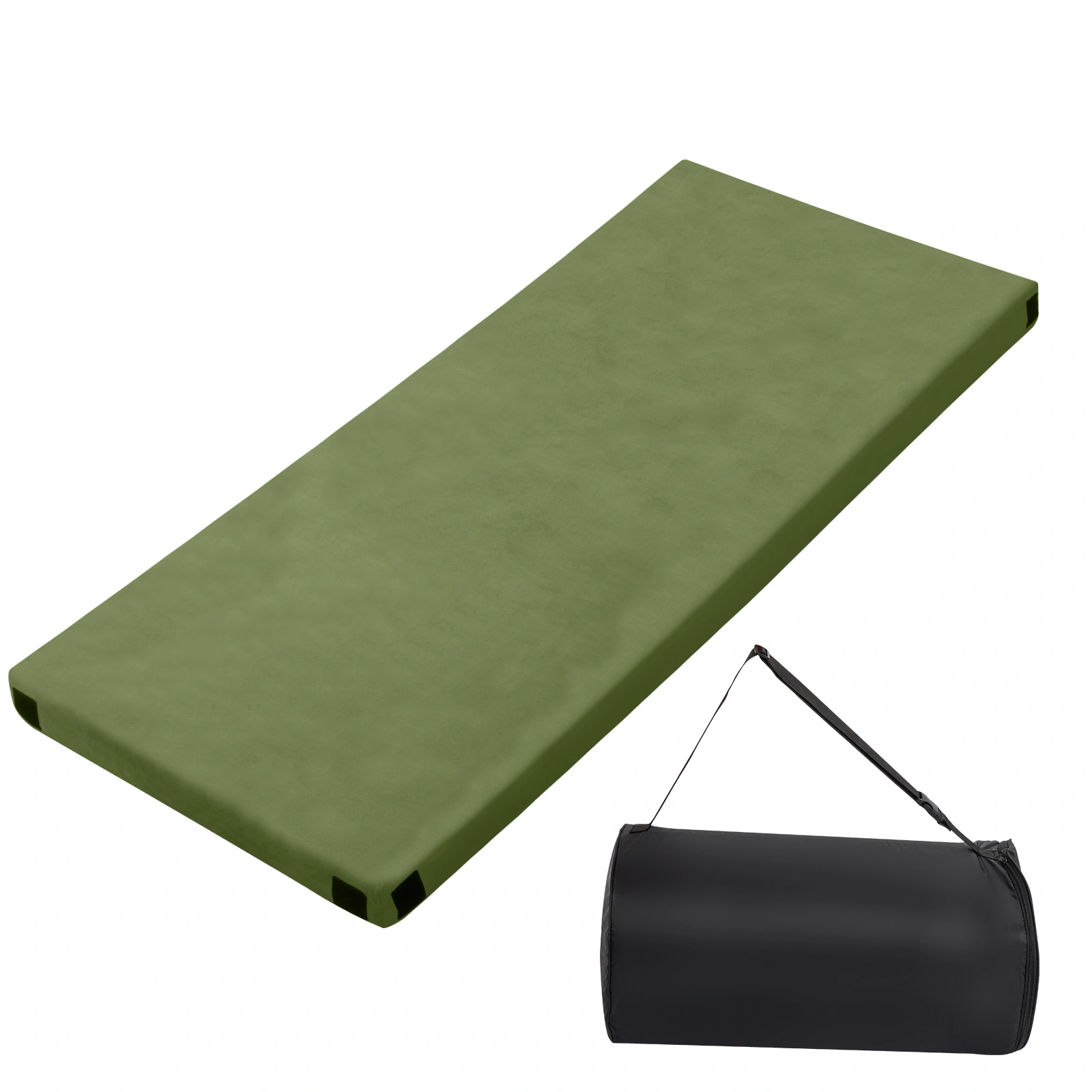 75"D x 30"W x 2.5"H sleeping mat for camping green view 20