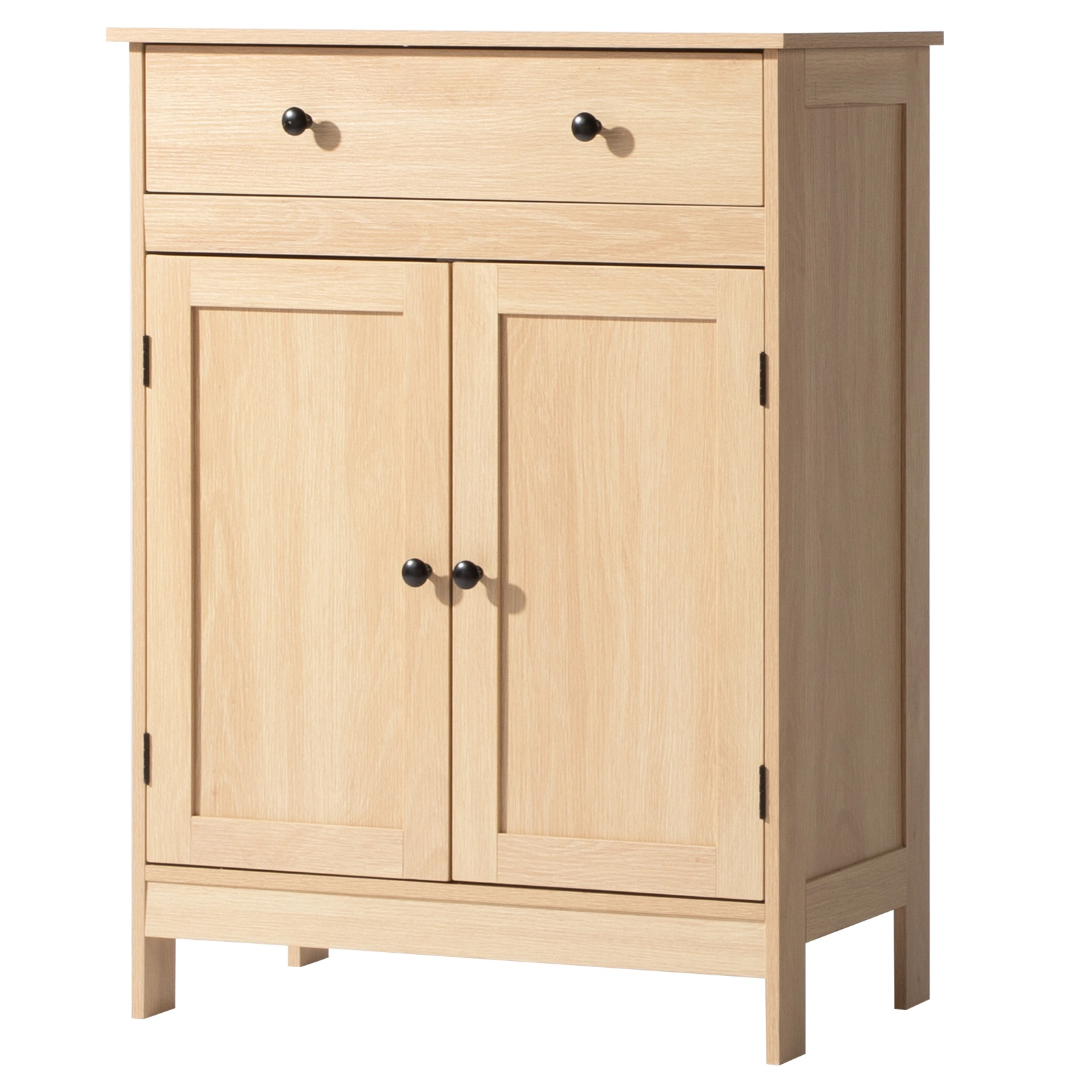 Natural wood color, particleboard with melamine veneer, 60*30*80cm, double doors, single drawer, bathroom vanity view 4