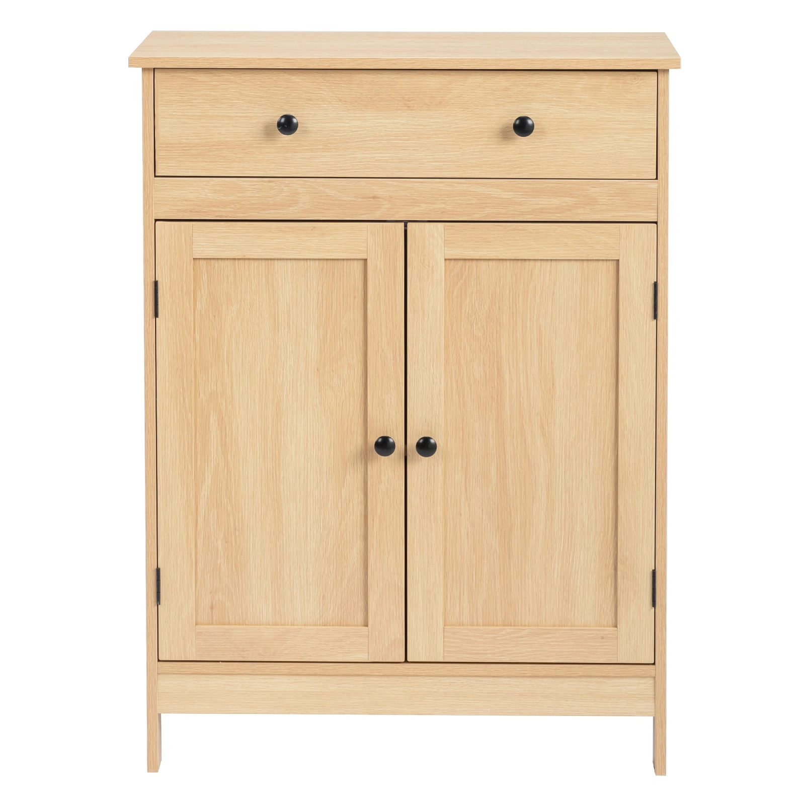 Natural wood color, particleboard with melamine veneer, 60*30*80cm, double doors, single drawer, bathroom vanity view 5