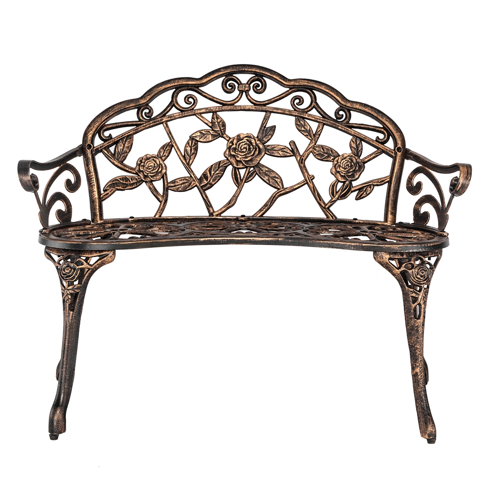 Cast Aluminum Rose Garden Chair 38.5" Outdoor Courtyard Park Leisure Patio Decor Seating view 2