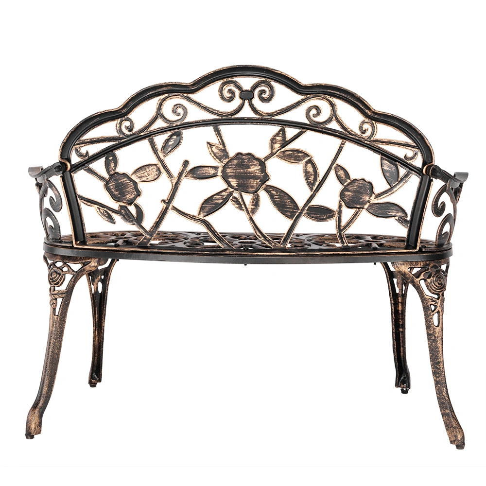 Cast Aluminum Rose Garden Chair 38.5" Outdoor Courtyard Park Leisure Patio Decor Seating view 3
