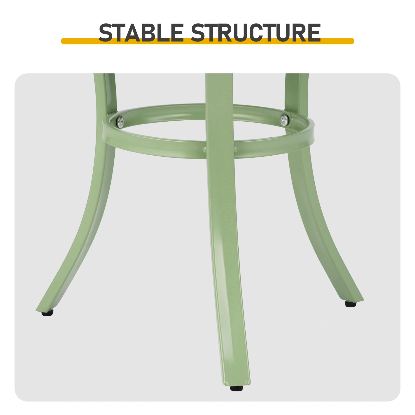 Outdoor Round Side Table, Small Metal Table Patio End Table Coffee Bistro Table for Indoor Outdoor, Light Green view 3