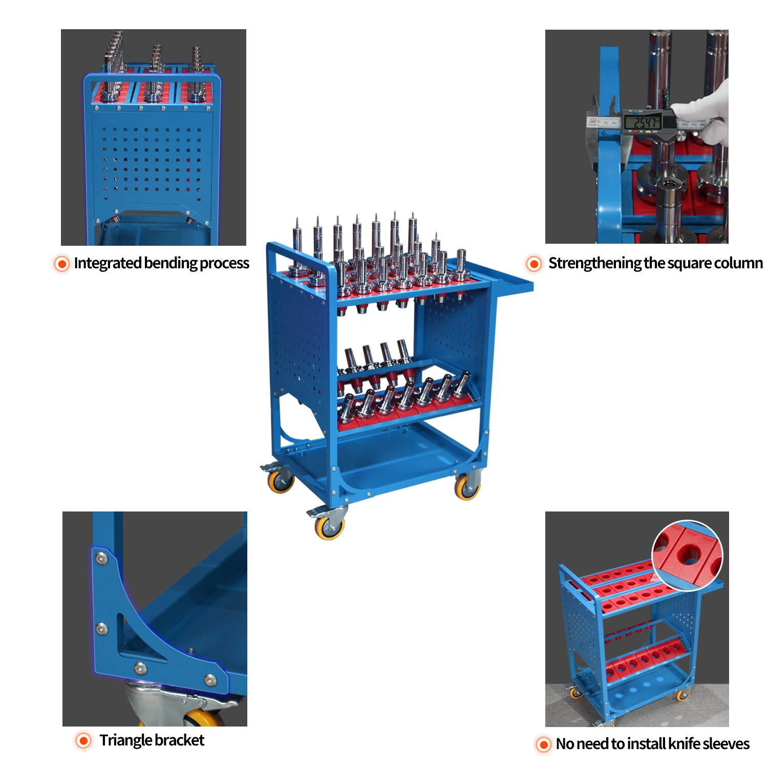 Tool Cart 40 Taper Tool Holder CNC Tool Cart CAT40 tool trolley BT40 Service Carts CNC machine tool service cart (CAT40 35 Capacity) view 12