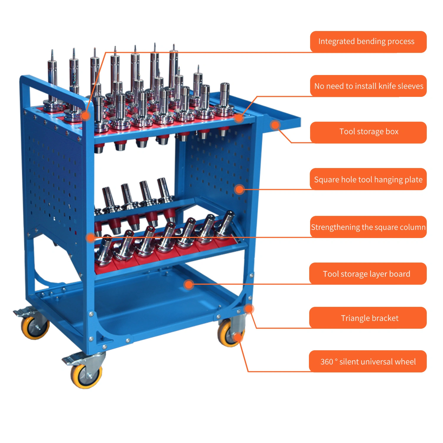 Tool Cart 40 Taper Tool Holder CNC Tool Cart CAT40 tool trolley BT40 Service Carts CNC machine tool service cart (CAT40 35 Capacity) view 13