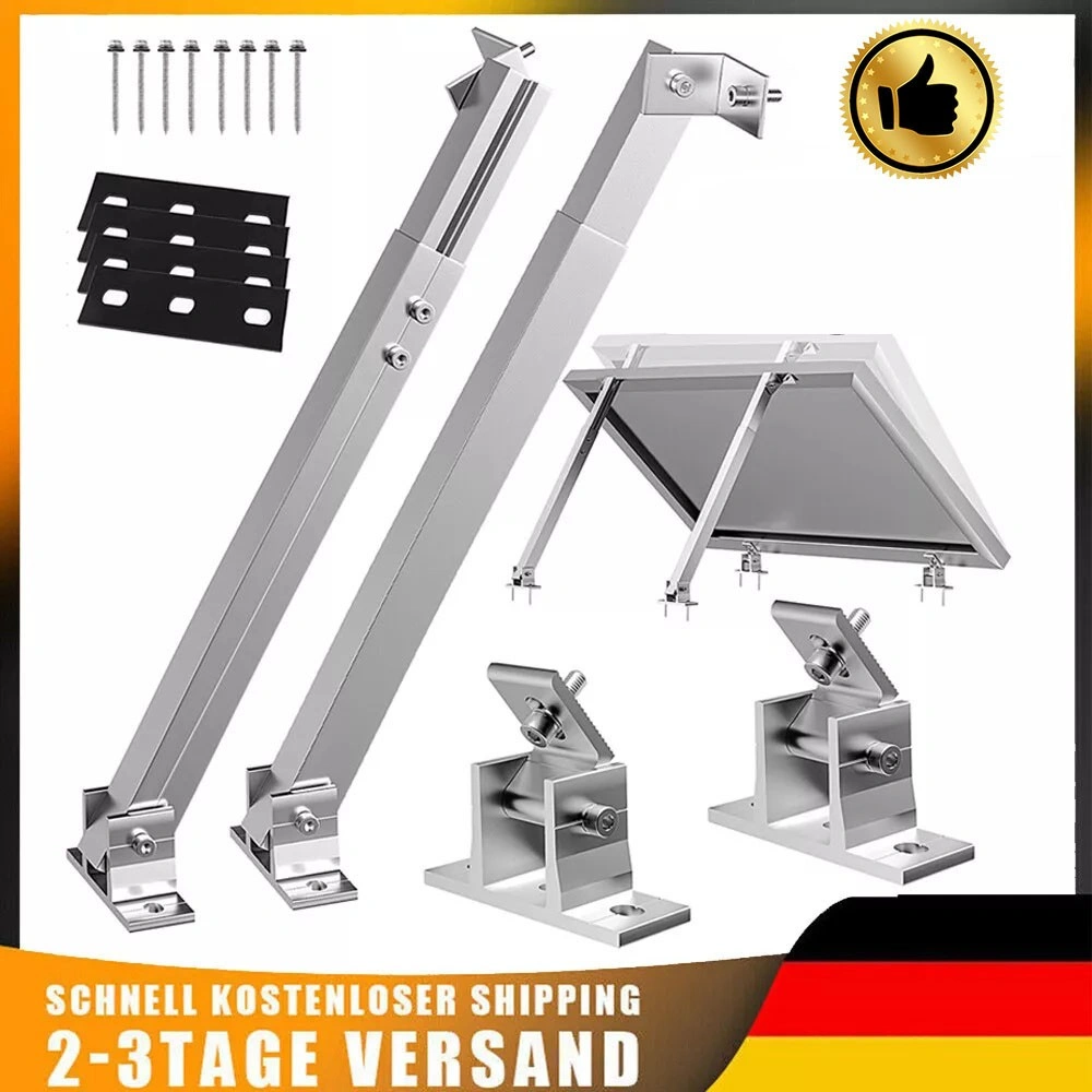 Solar Panel Floor Mount Stand Balcony Power Flat Roof PV Bracket Holder for 600W System view 2
