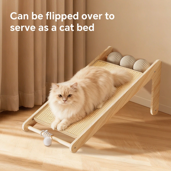 L-shaped sisal cat scratching board (with hanging ball) - scratching, tapping, and pouncing, one base meets the three major instincts of cats view 4