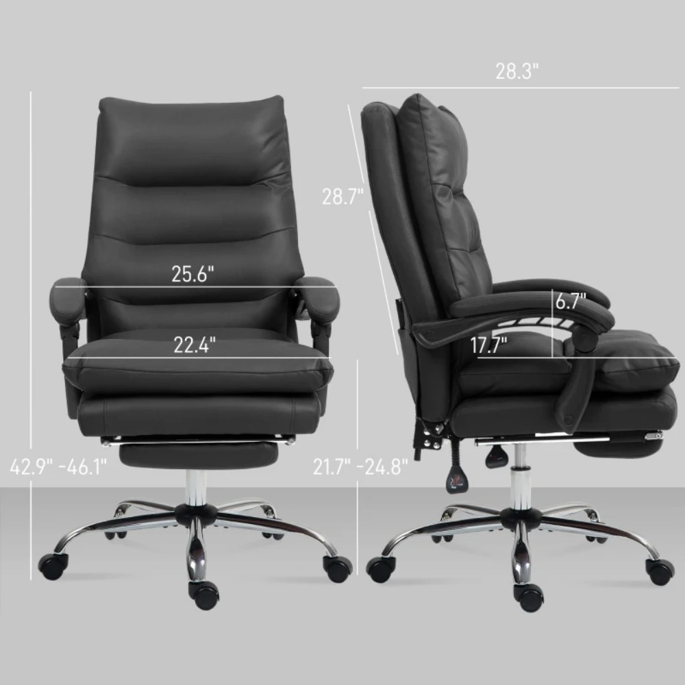 Ergonomic Office Chair with Massage Function - Lumbar Support, Adjustable Height, Swivel Executive Desk Chair view 3