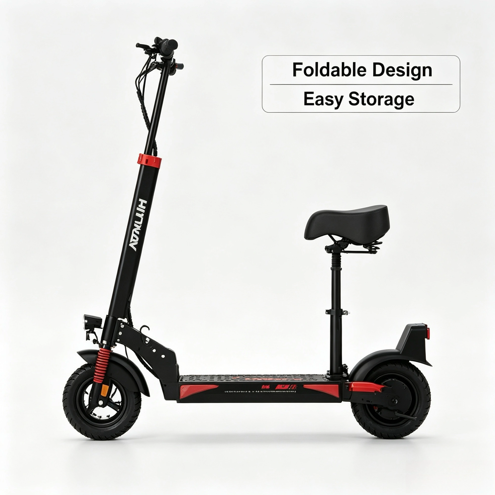 H9 Electric Scooter 500W Peak 48V 15.6Ah 10 Inch Vacuum Tire Foldable Adult E Scooter with Seat IP54 Waterproof UK Stock